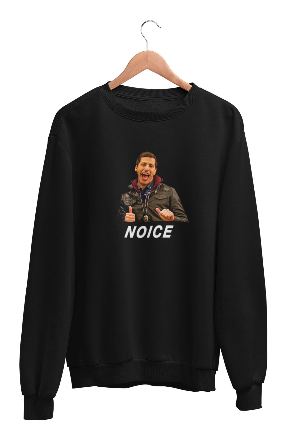 qoeuyl boutique Noice Jake Peralta Baskılı Brooklyn Nine Nine Eğlenceli Unisex Bisiklet Yaka Sweatshirt