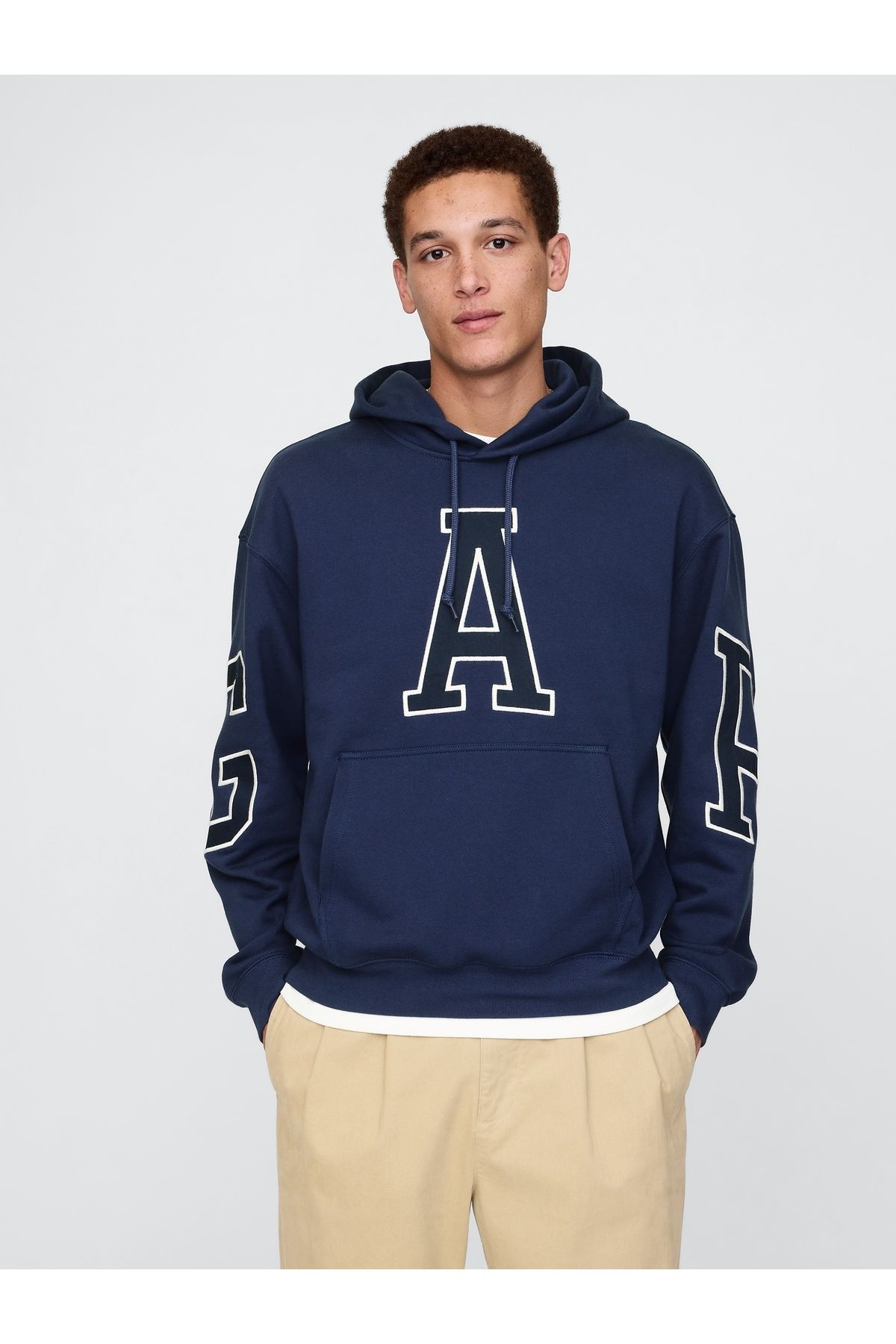 GAP Erkek Lacivert Gap Logo Heavyweight Sweatshirt