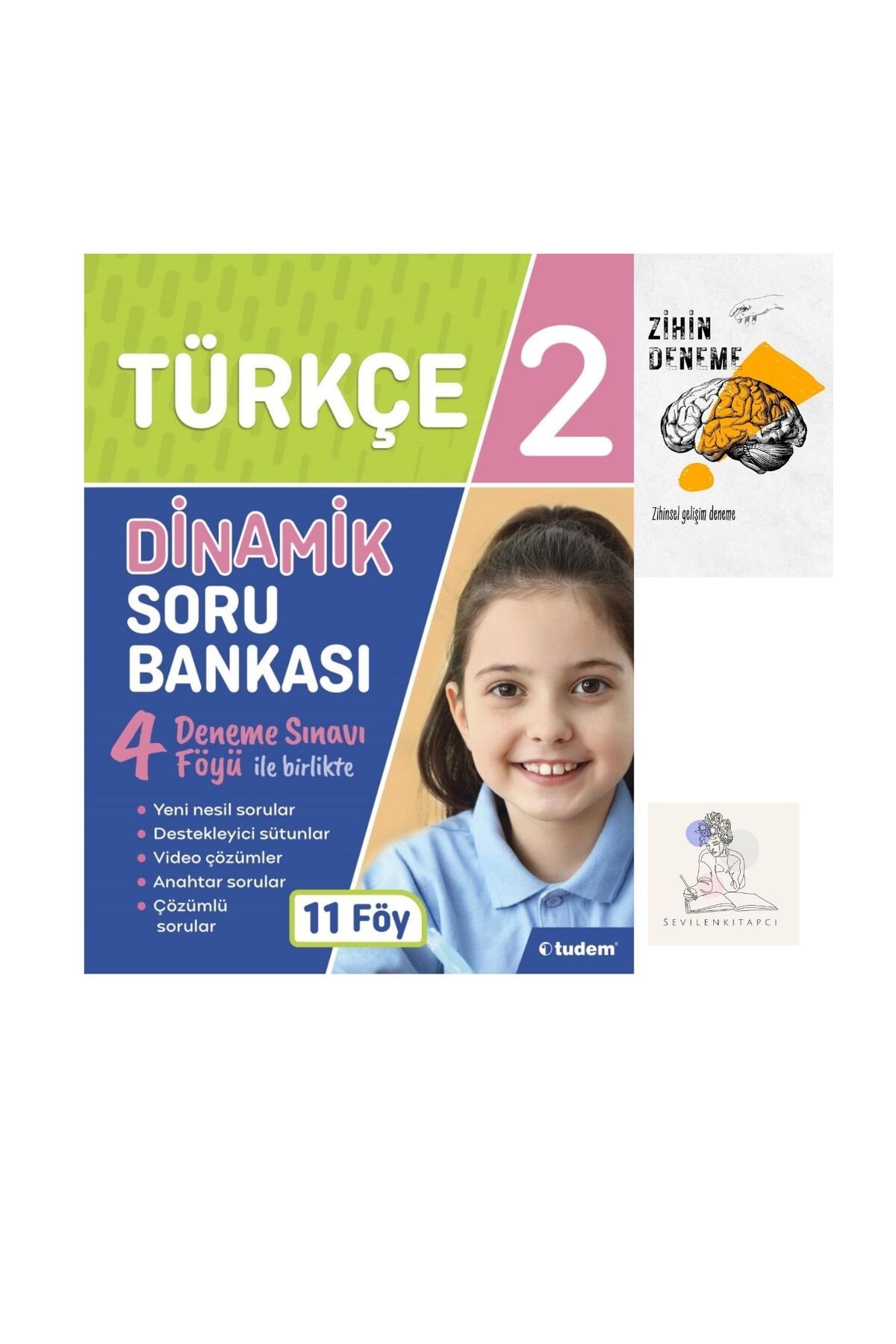 Tudem Yayınları TUDEM 2.SINIF DİNAMİK TÜRKÇE SORU BANKASI-ZİHİNDENEME-SH253