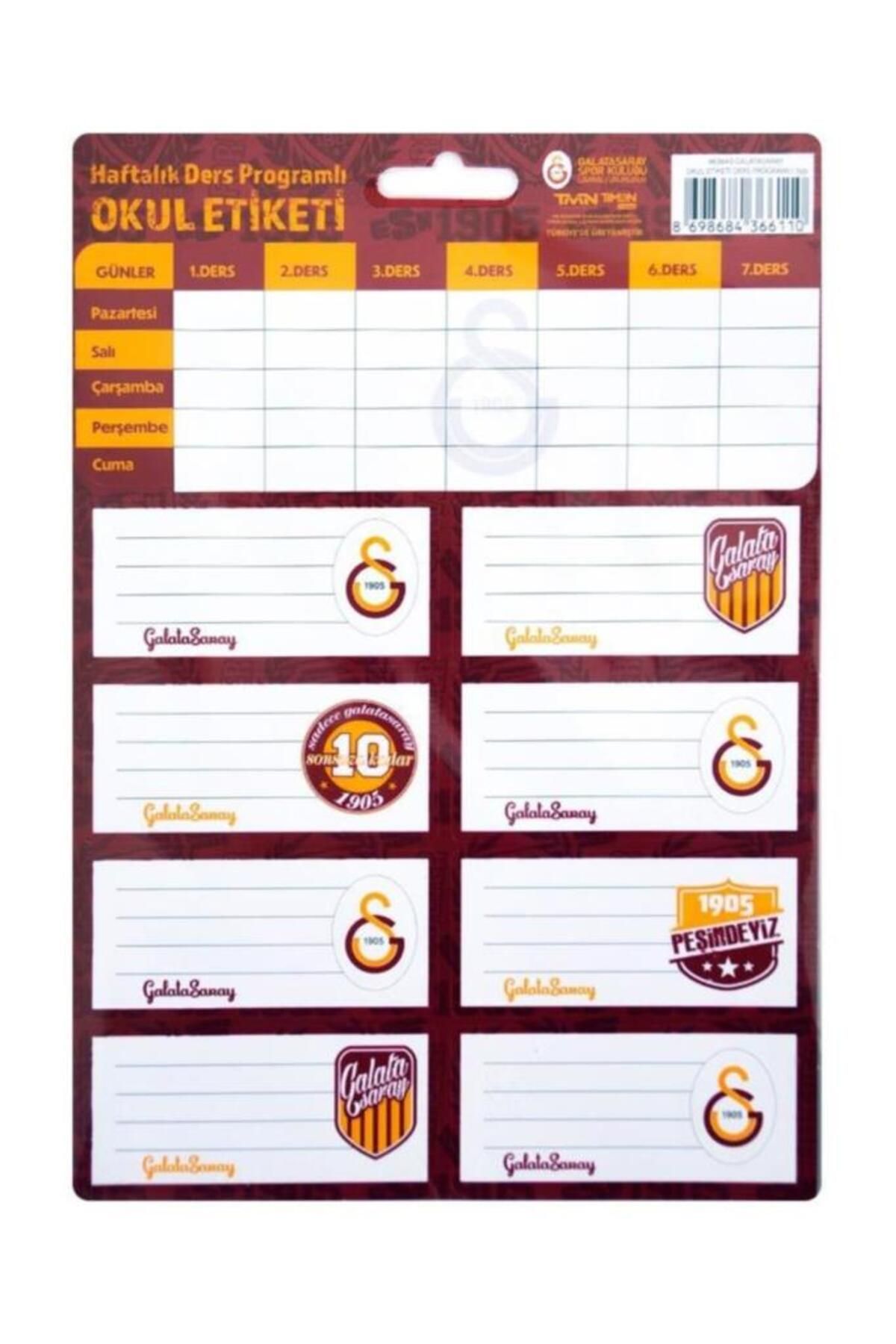 TMN Galatasaray Okul Etiketi Ders Programlı 3 Yaprak 25X12 463643