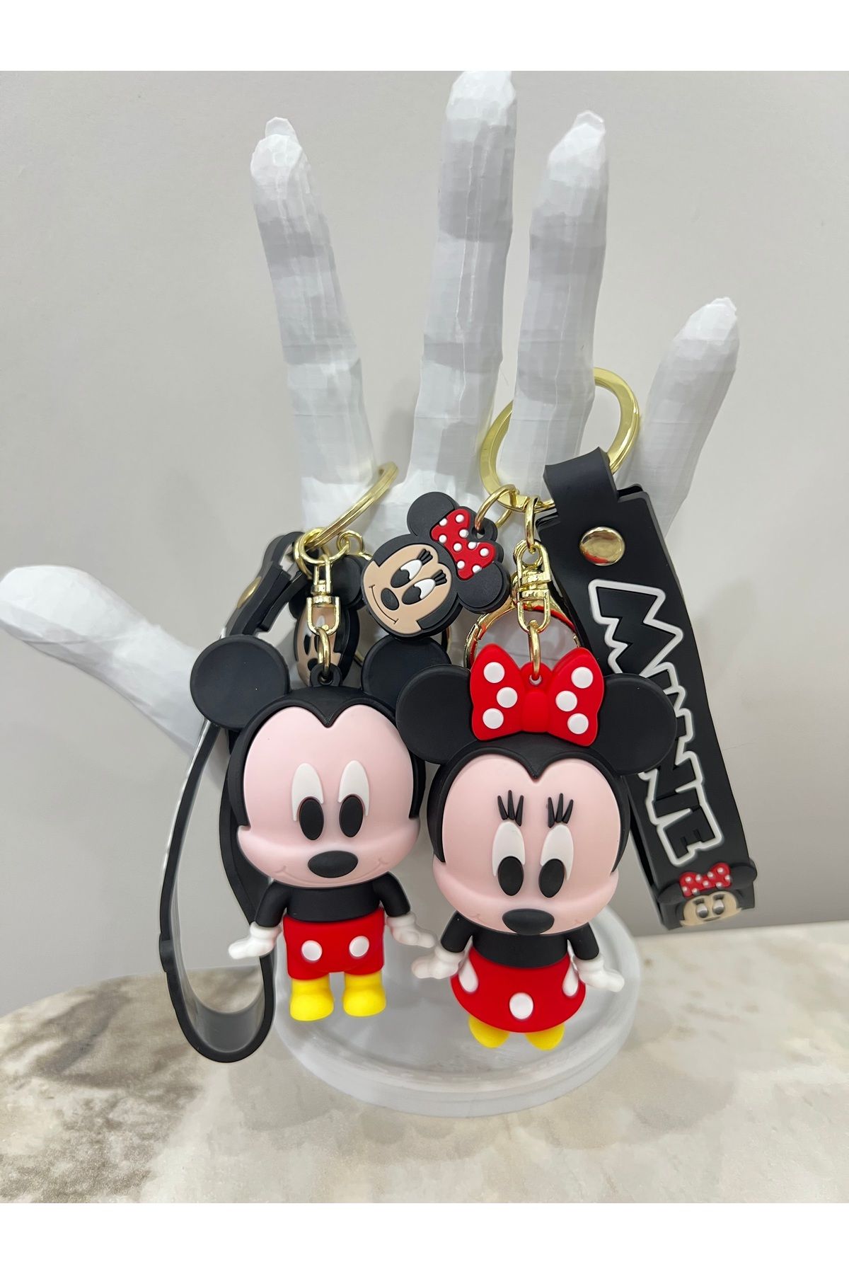 Miyoste 2 Adet Sevimli Minnie Ve Mickey Mouse Çift Anahtarlık Ve Çanta Aksesuarı Sevgililer Gününe Özel