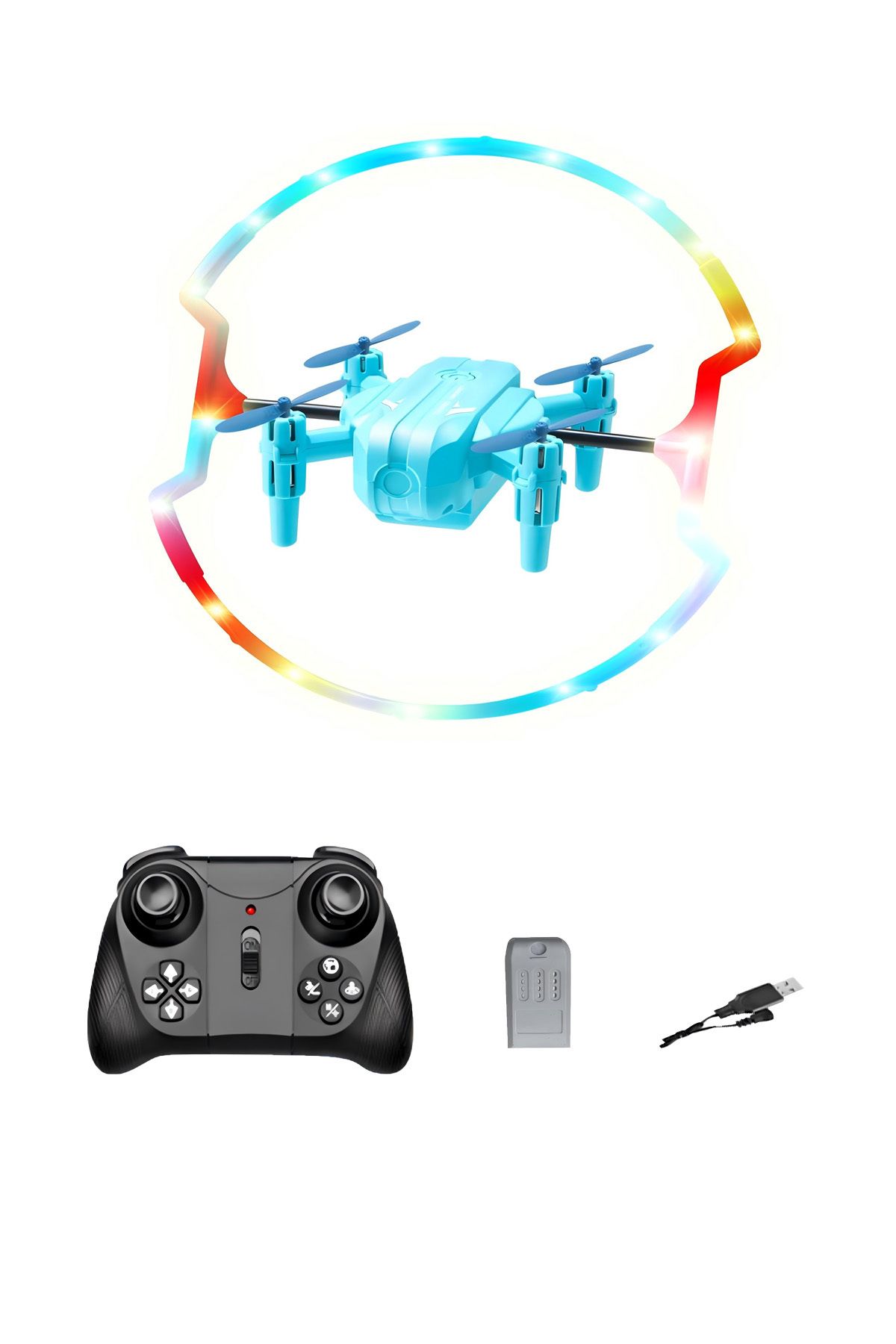 oyuncakgidiyor 360° HALO Effect Akrobat Full LED Işıklı Drone 2.4GHz Uzaktan Kumanda Kamerasız