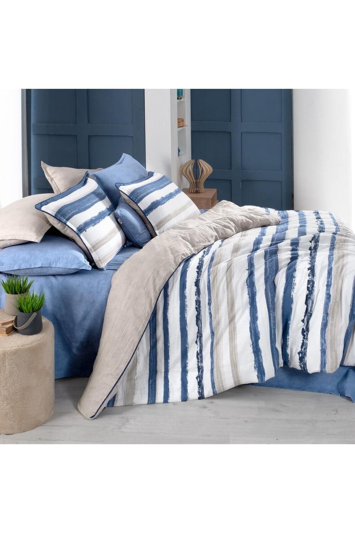 Sarev-Mundo Blue Single 100% Cotton Comfort Washable Duvet Cover Set 2