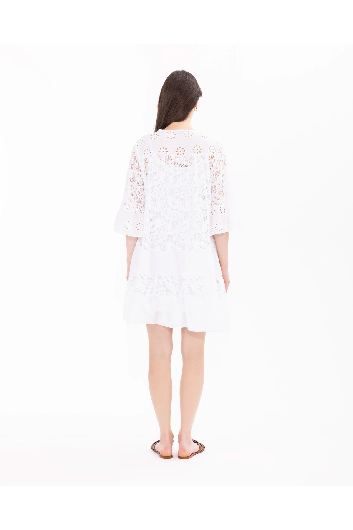 SEÇİL-V-Neck Patterned Dress 6
