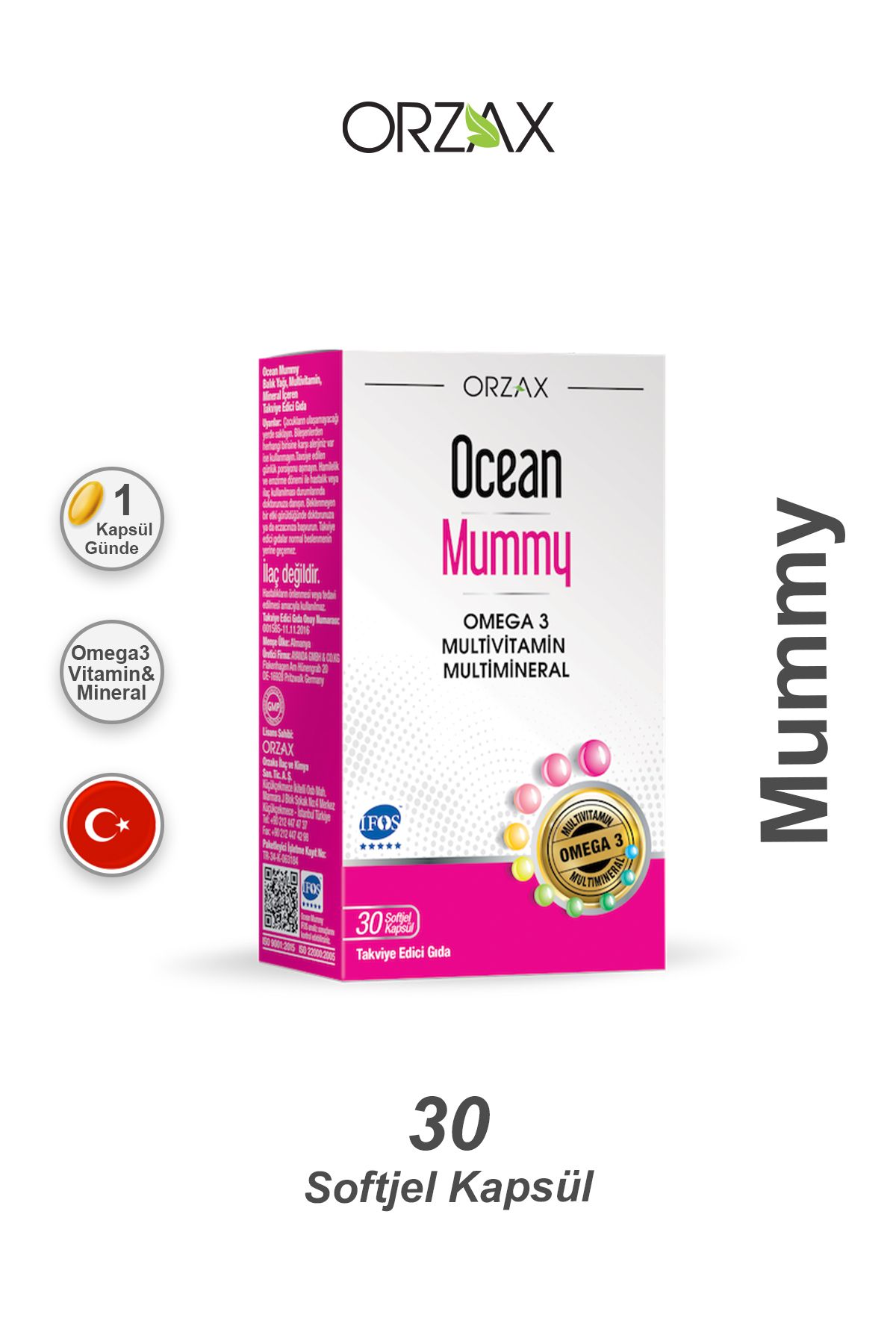 Orzax Ocean Mummy Takviye Edici Gıda 30 Softjel Kapsül