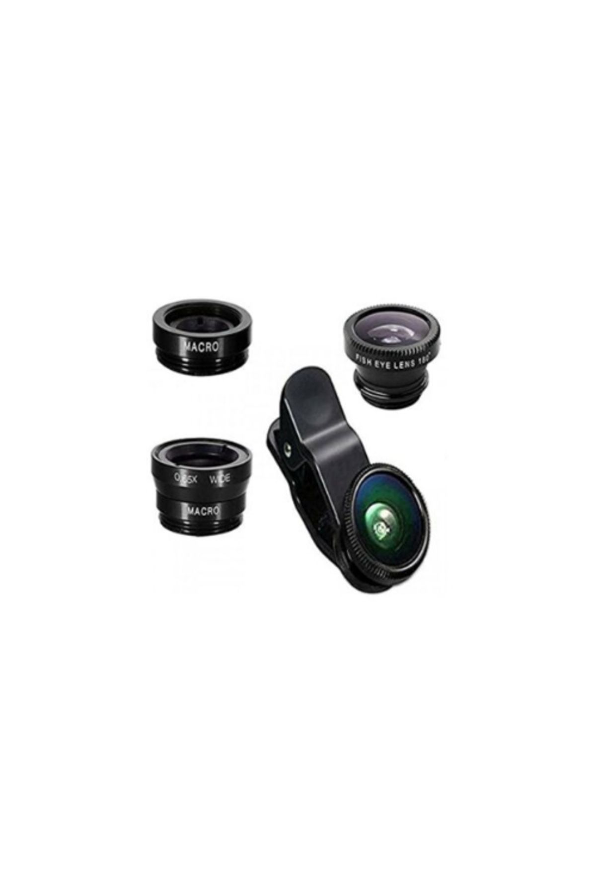 COLLECTİON Balık Gözü Lens Fish Eye 3 Wide Geniş Açılı Makro Telefon Lensi mandallı