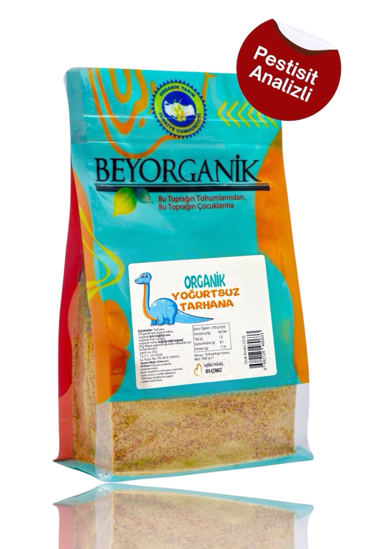 BEYORGANİK Organik Yoğurtsuz Bebek Tarhanası 300gr (PESTİSİT VE AFLATOKSİN ANALİZLİ)