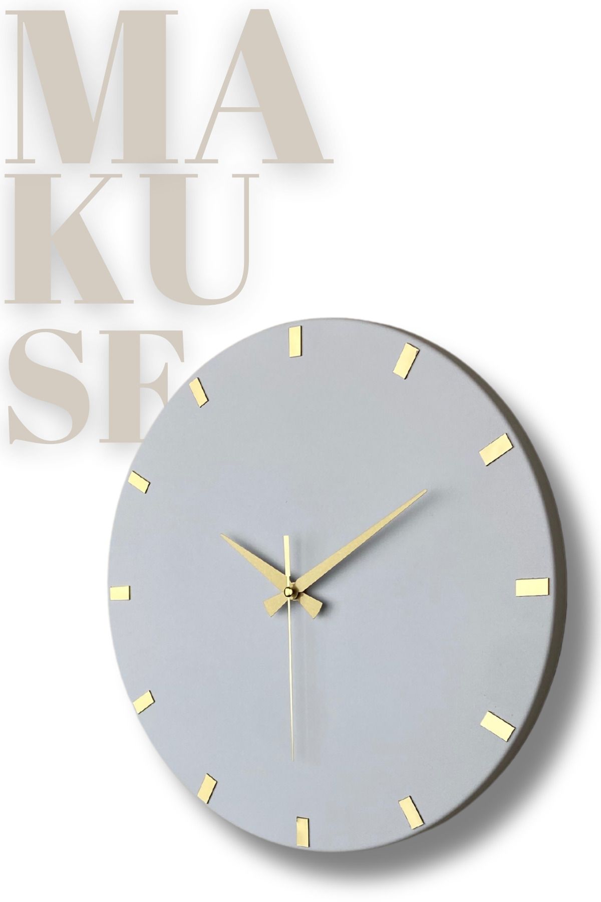 MOOCLOCK Makuse Model Modern Dekoratif Metal, Aynalı, Akar Sessiz Mekanizmalı, Duvar Saati (40*40cm)