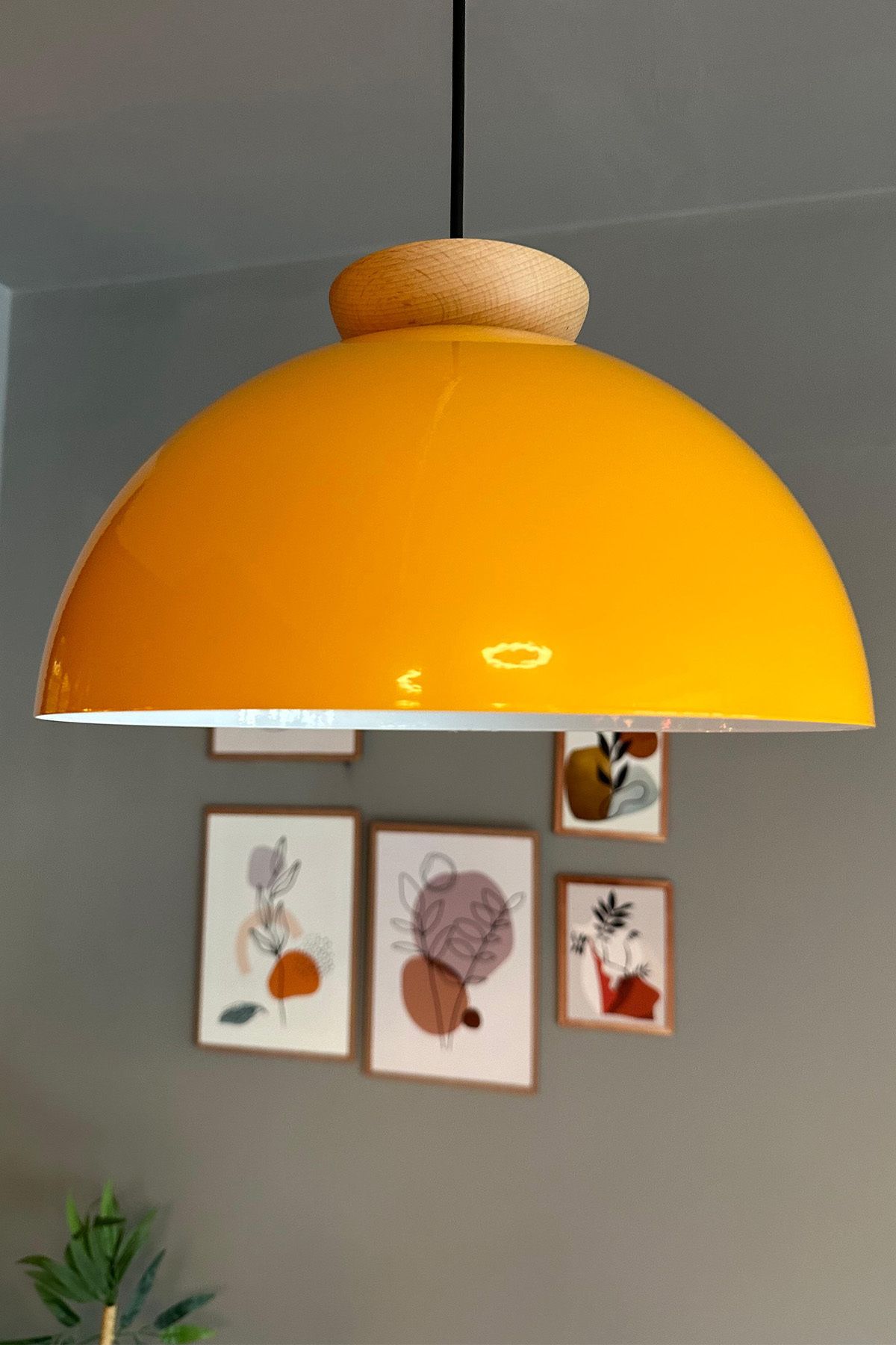 Bamyum-Yimpi Küchenlampe Hängend Vintage Ø30 cm, Hängelampe Küche Gelb 4