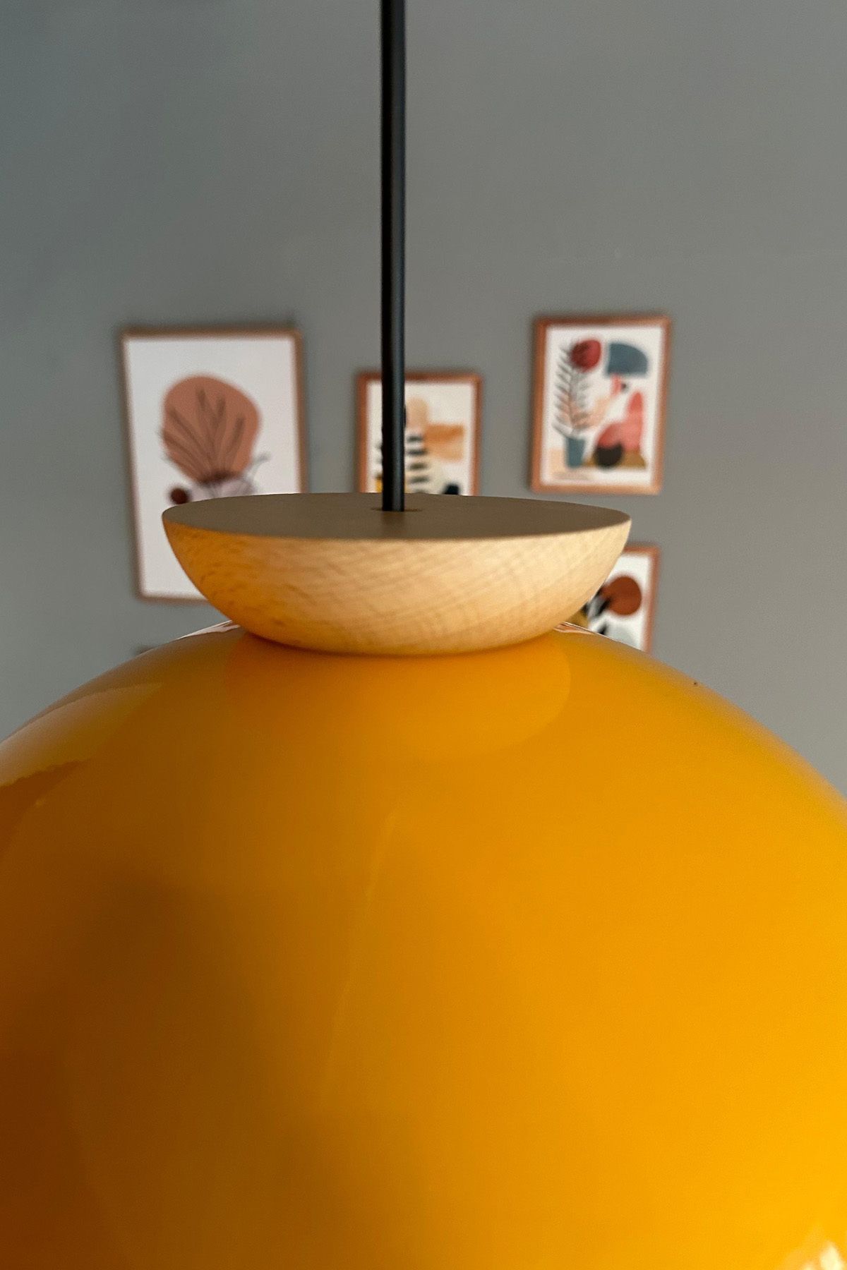 Bamyum-Yimpi Küchenlampe Hängend Vintage Ø30 cm, Hängelampe Küche Gelb 6
