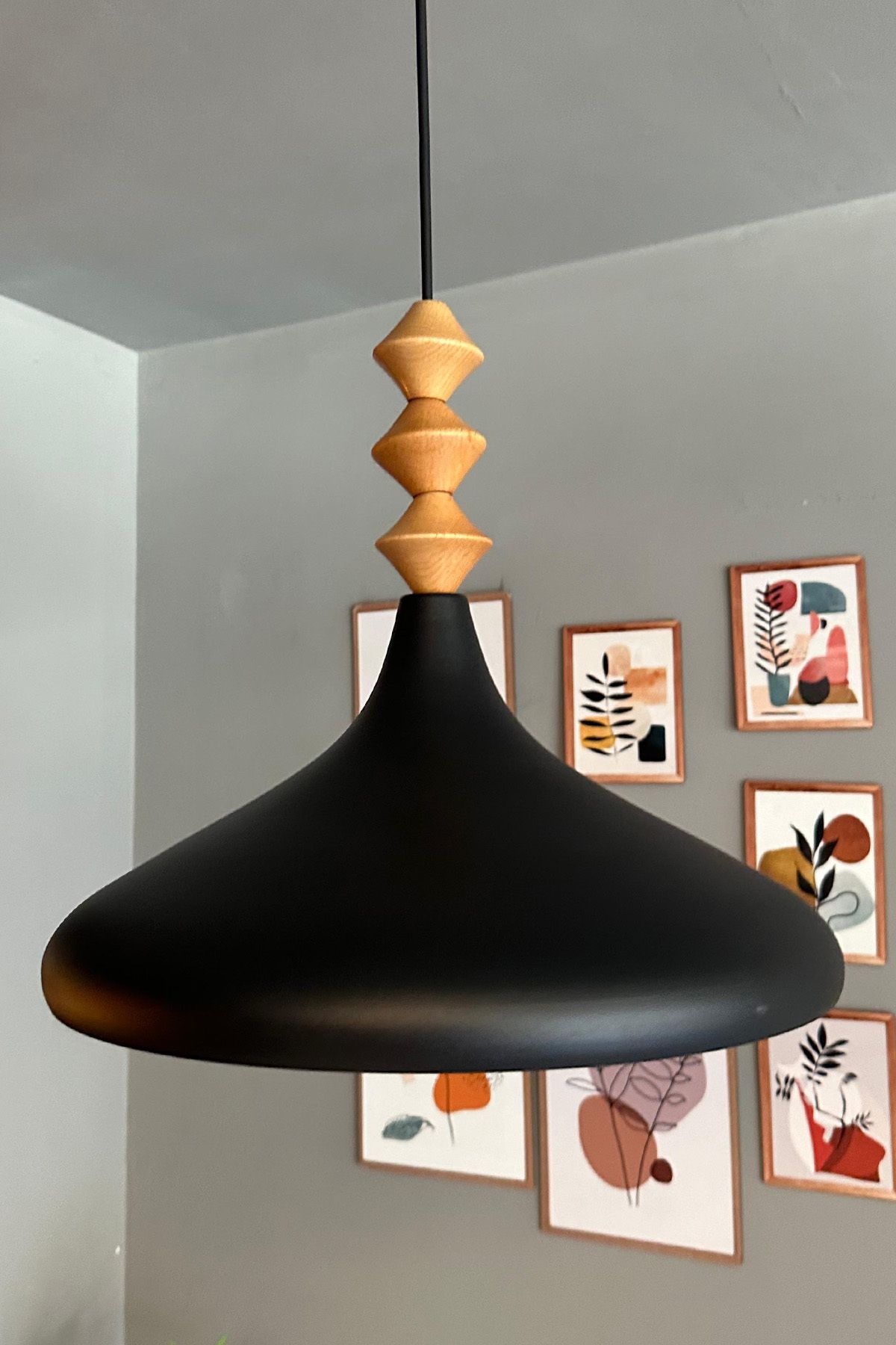 Bamyum-Champion 35 cm Hängelampe Metall E27 Schwarz 5