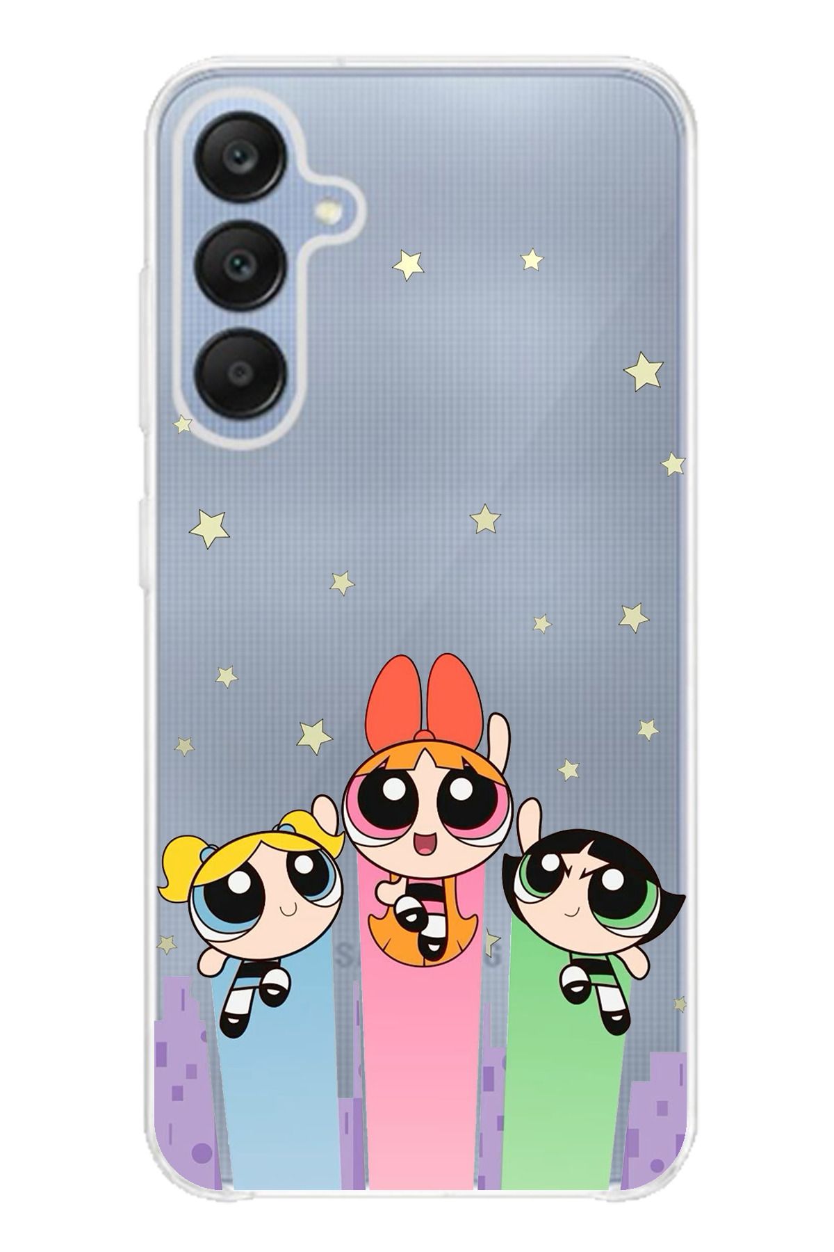 TechTree SAMSUNG Galaxy A25 Uyumlu Powerpuff Girls Tasarımlı Şeffaf Silikon Kılıf