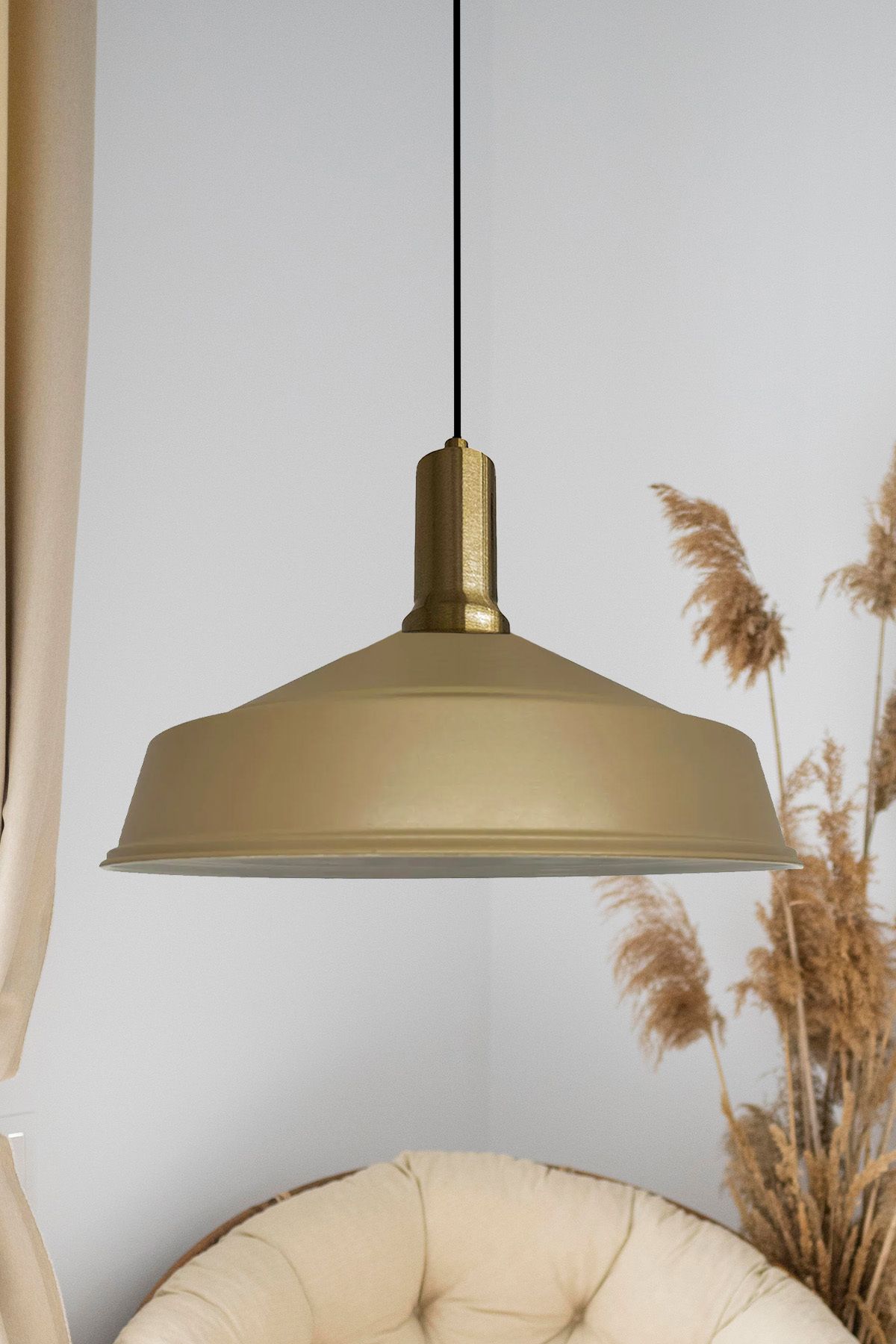 Bamyum-Asletl 40 cm Hängelampe Metall E27 Beige 2