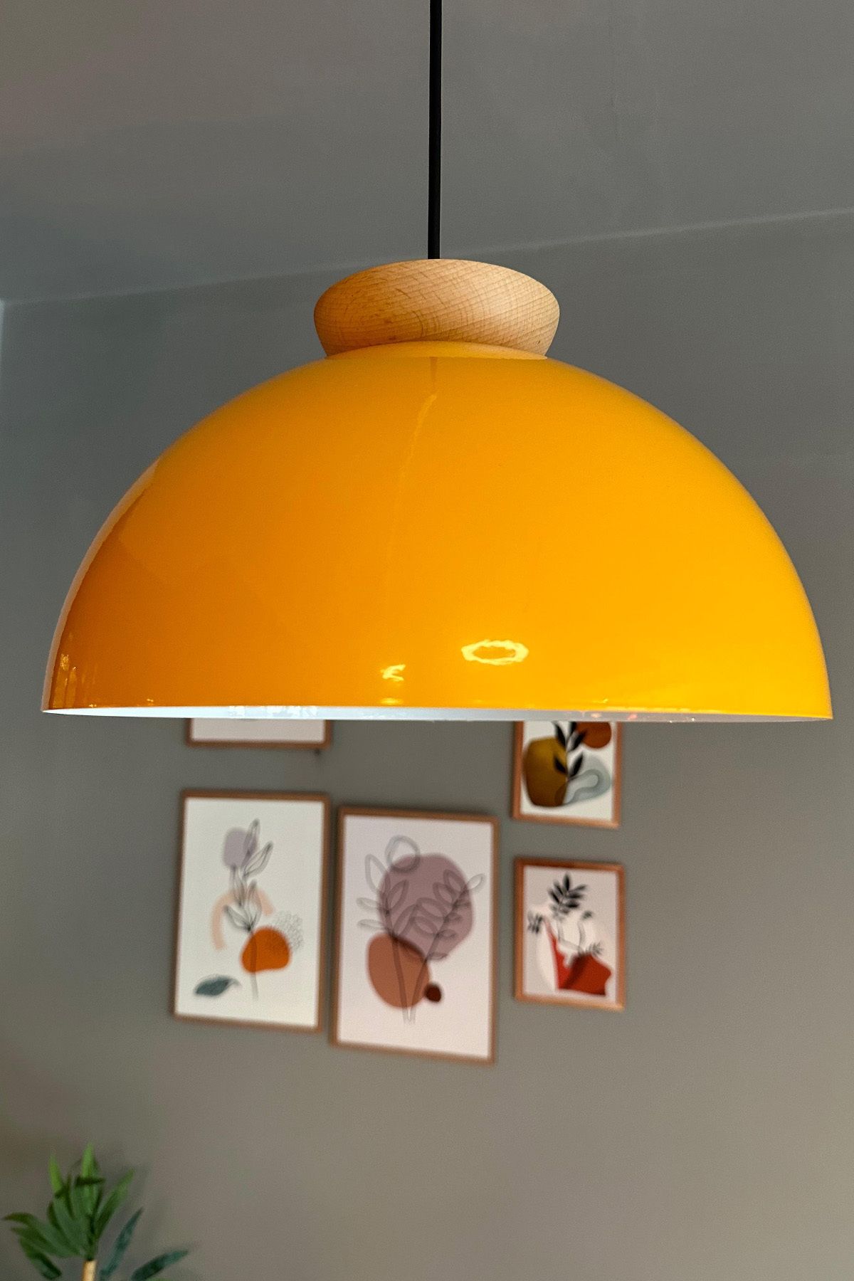 Bamyum-Yimpi Küchenlampe Hängend Vintage Ø30 cm, Hängelampe Küche Gelb 5