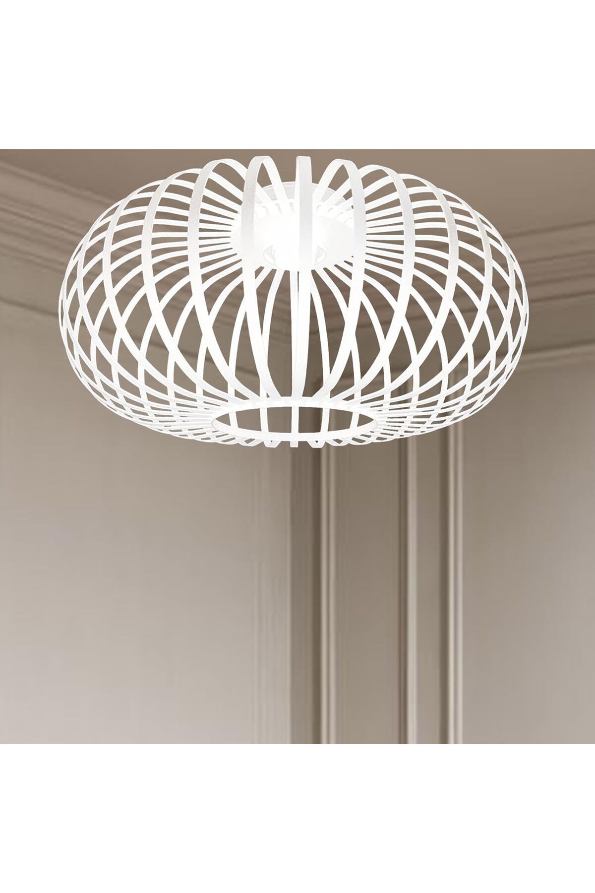 Bamyum-Vertigo Cage 40 cm Hängelampe Metall E27 Weiß 3