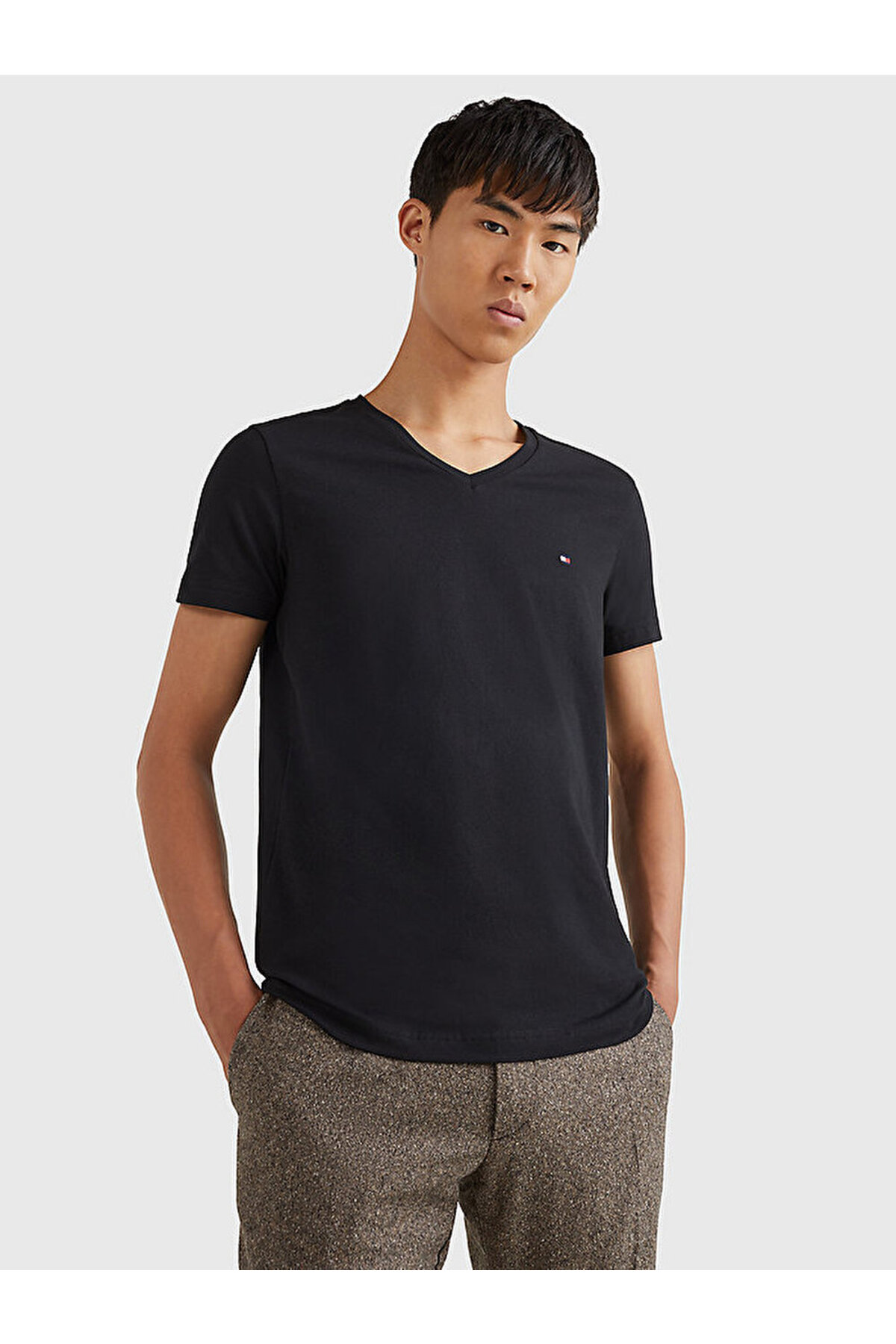 تامی هیلفیگر تی شرت مردانه طرح slim مدل Core Stretch