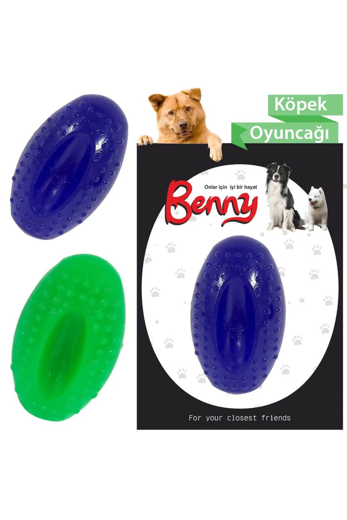 TREND Benny Köpek Oyuncağı Sert Elips Top 8 x 4.5 cm Çeşitli Renklerde