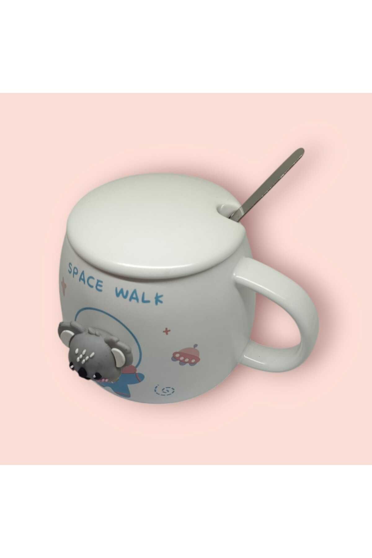 Burity-Space Themed Ceramic Mug with Cute Koala Figure 2