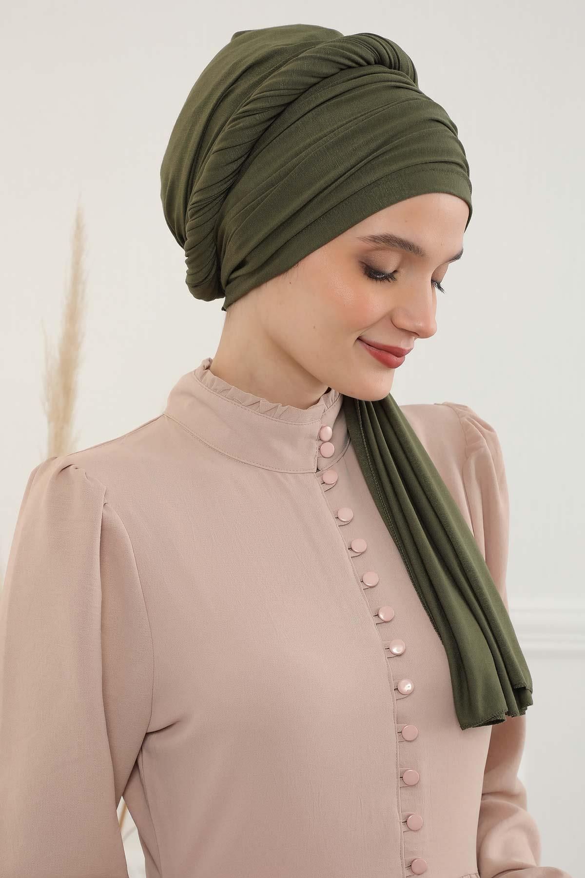 Aisha's Design-Drawstring Combed Cotton Bonnet Shawl,bt-1 4