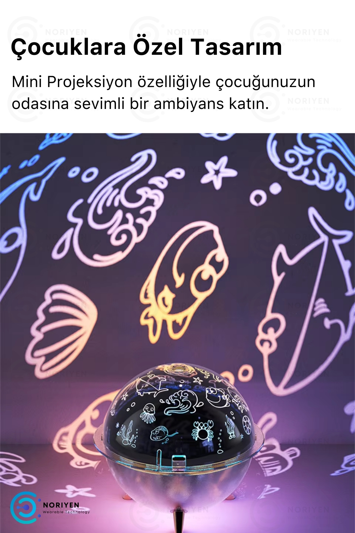 Yeni Nesil Hava Nemlendiricili Çocuk ve Bebek Odası Gece Lambası Mini Projeksiyon Hava Nemlendirici