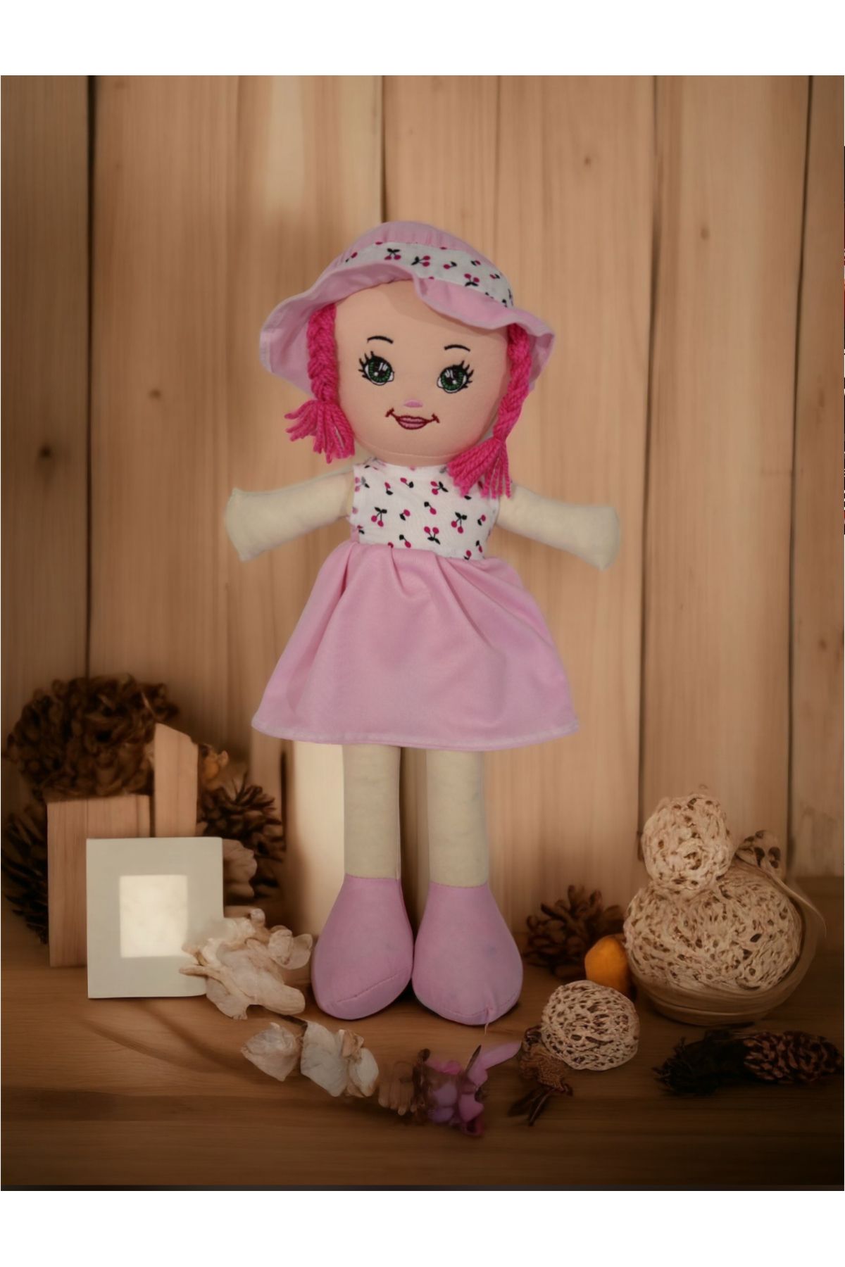 Toys Avm 50 cm Pembe Elbiseli Bez Bebek Oyuncak Bebek