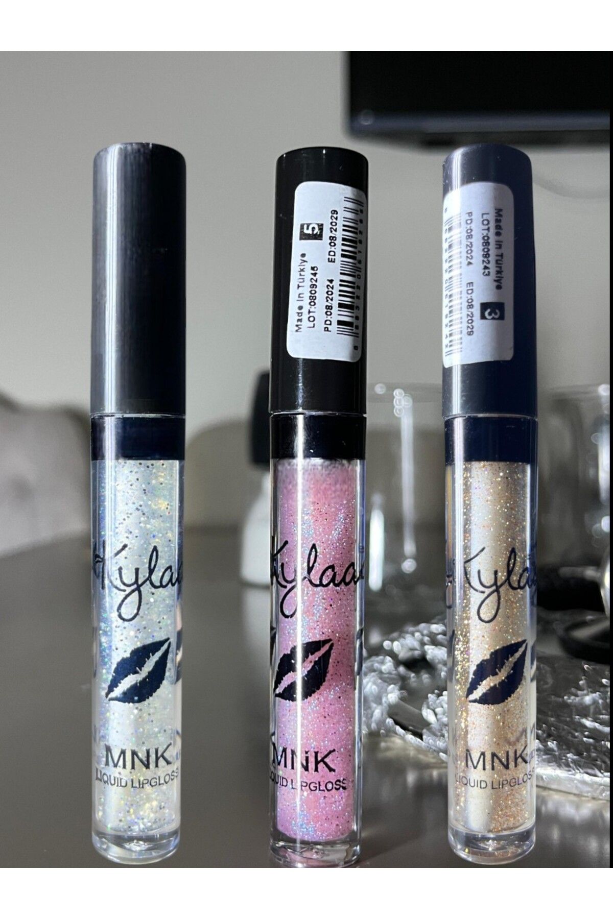 mnkkylaa Simli lip gloss 3lü