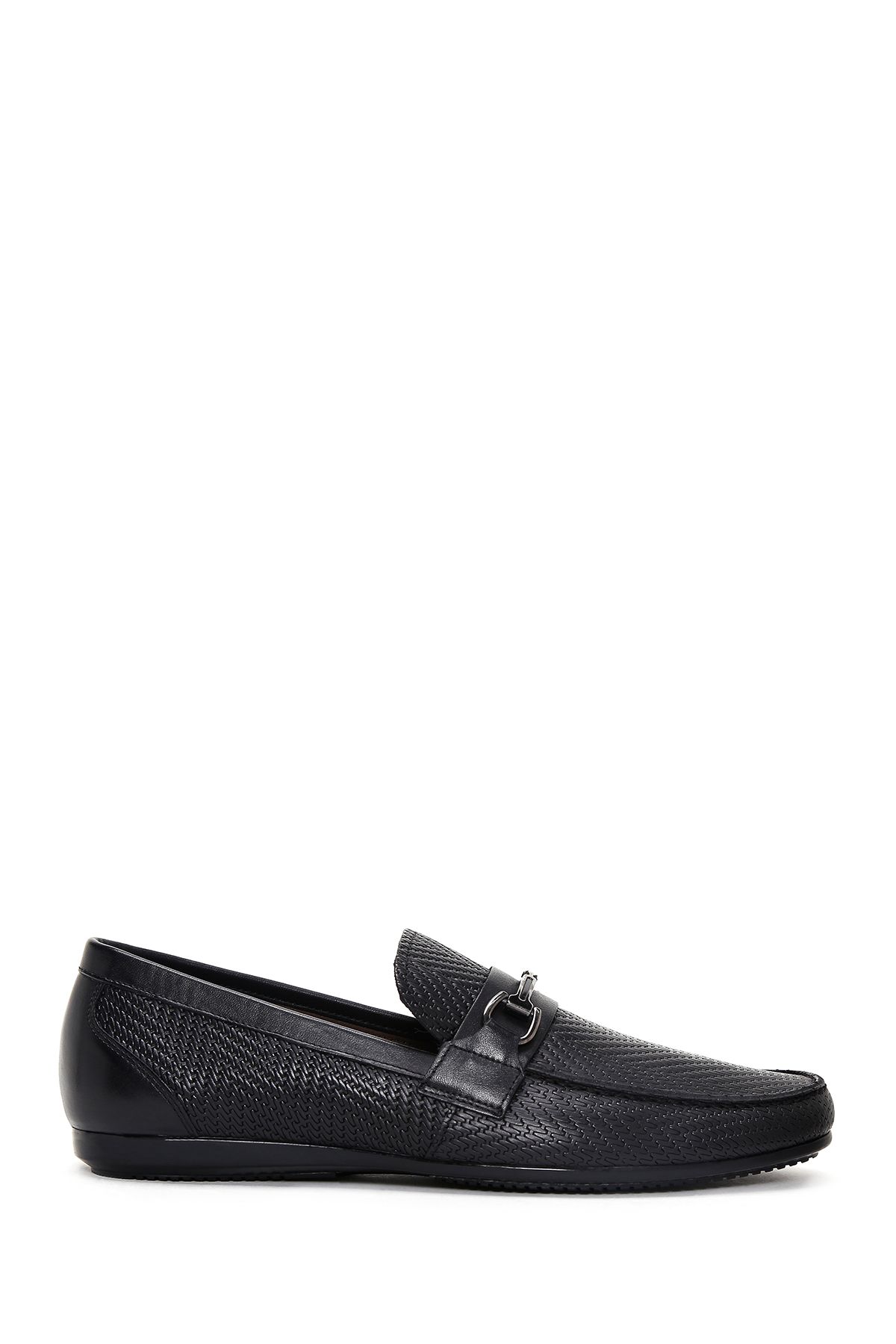 Derimod Erkek Siyah Baskılı Deri Casual Loafer 25SFD600126