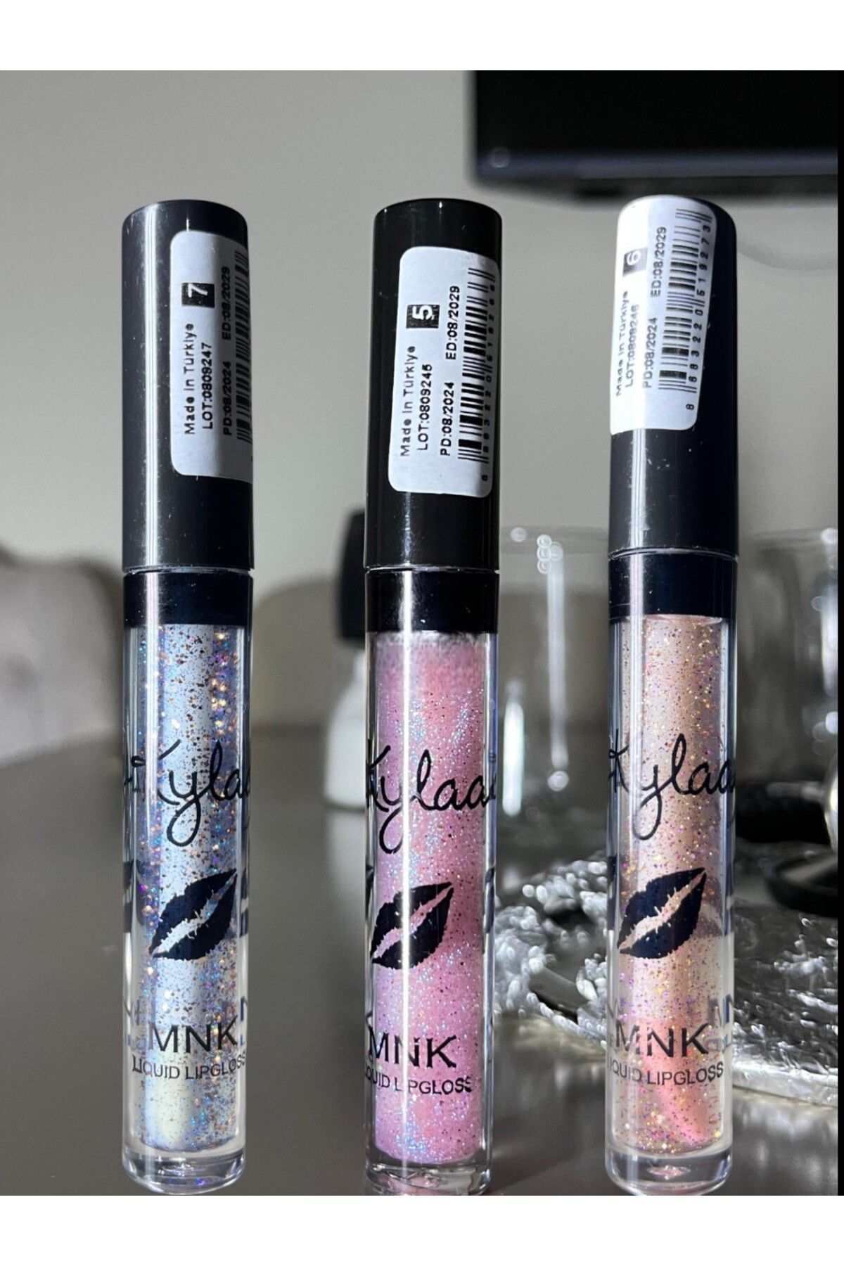 mnkkylaa Simli lip gloss 3lü