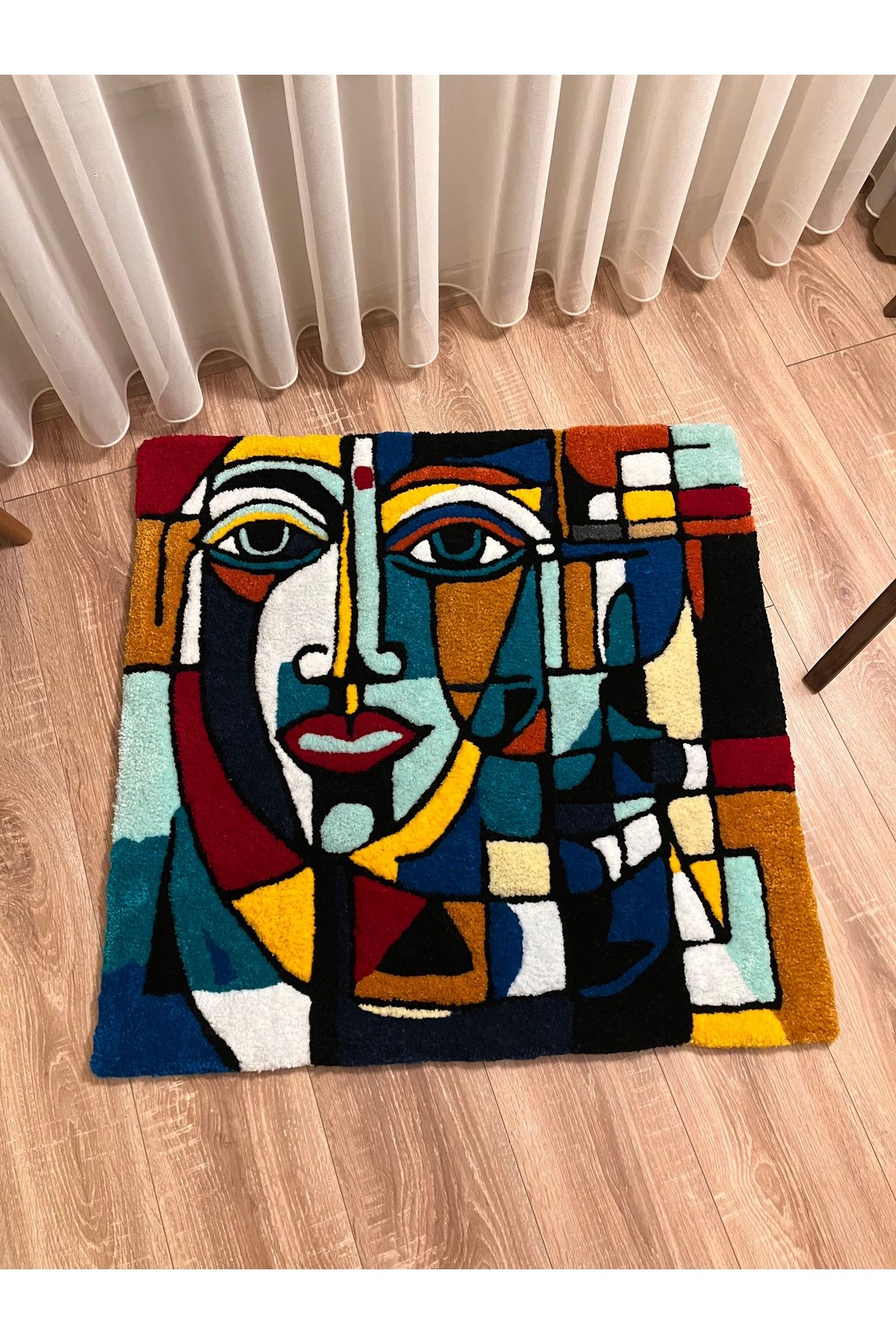 Home Tufting El Dokuması Halı - Bauhaus Art Mystic - 84 Cm X 84 Cm