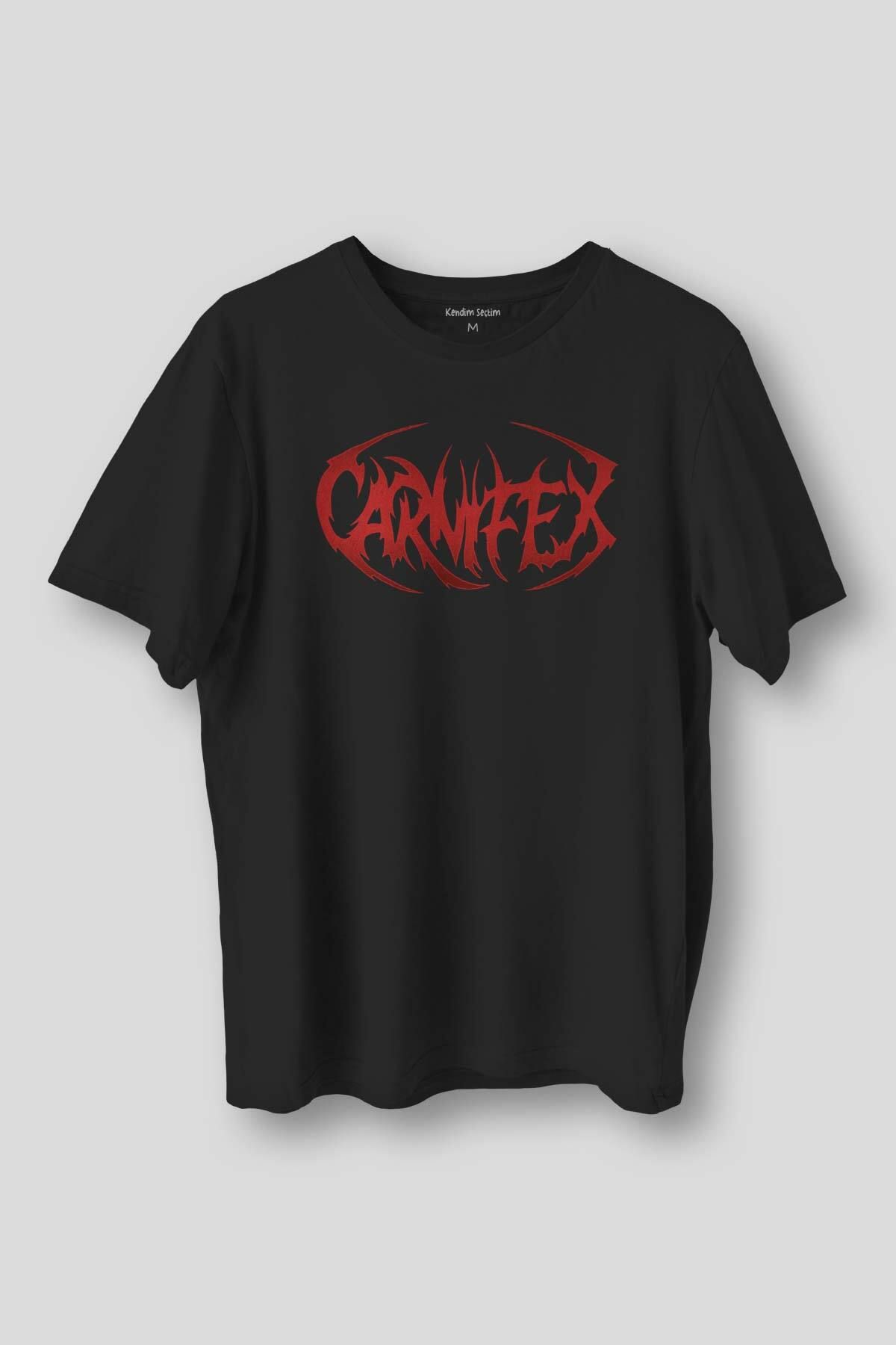 Kendim Seçtim Siyah Tişört Carnifex Baskılı Metal Music Unisex Regular Fit Pamuklu T-shirt