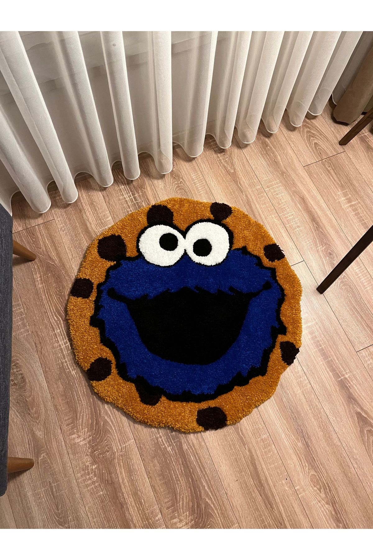 Home Tufting El Dokuması Halı - Kurabiye Canavarı - Cookie Monster - 80 Cm