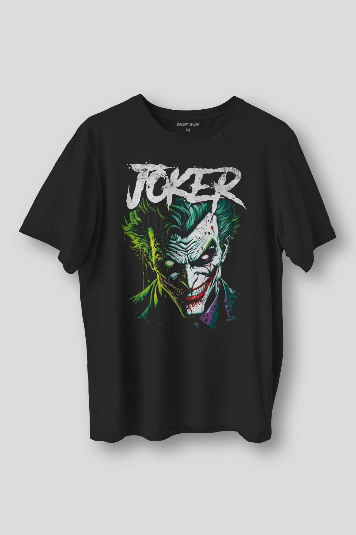 Kendim Seçtim Siyah Joker Psikopat Gülüş Karanlık Joker Tişört Film Vintage Movie  Pamuklu Baskılı T-shirt