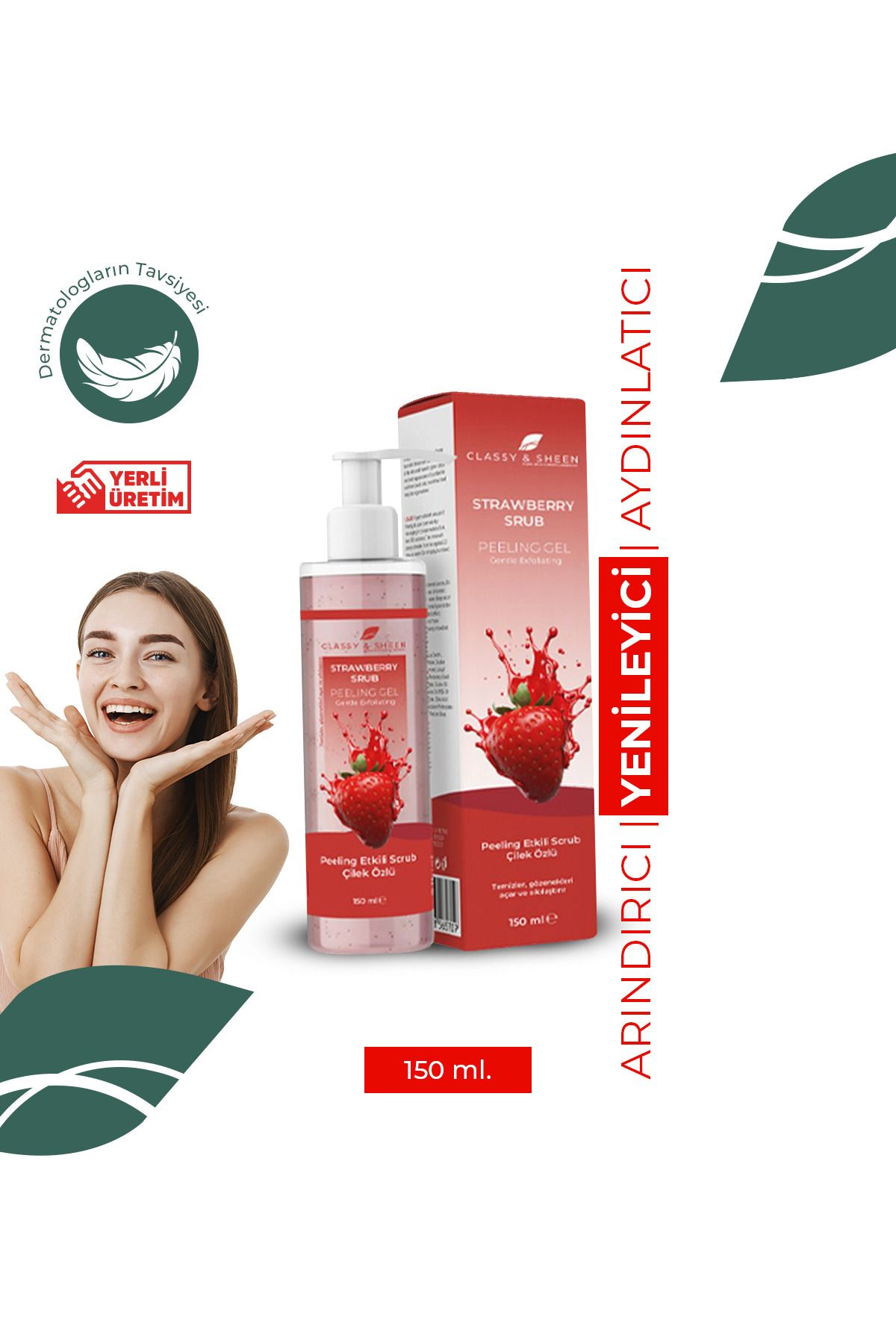 Classy & Sheen Strawberry Scrub - Karşıtı Peeling - Gözenek Sıkılaştırma Etkili