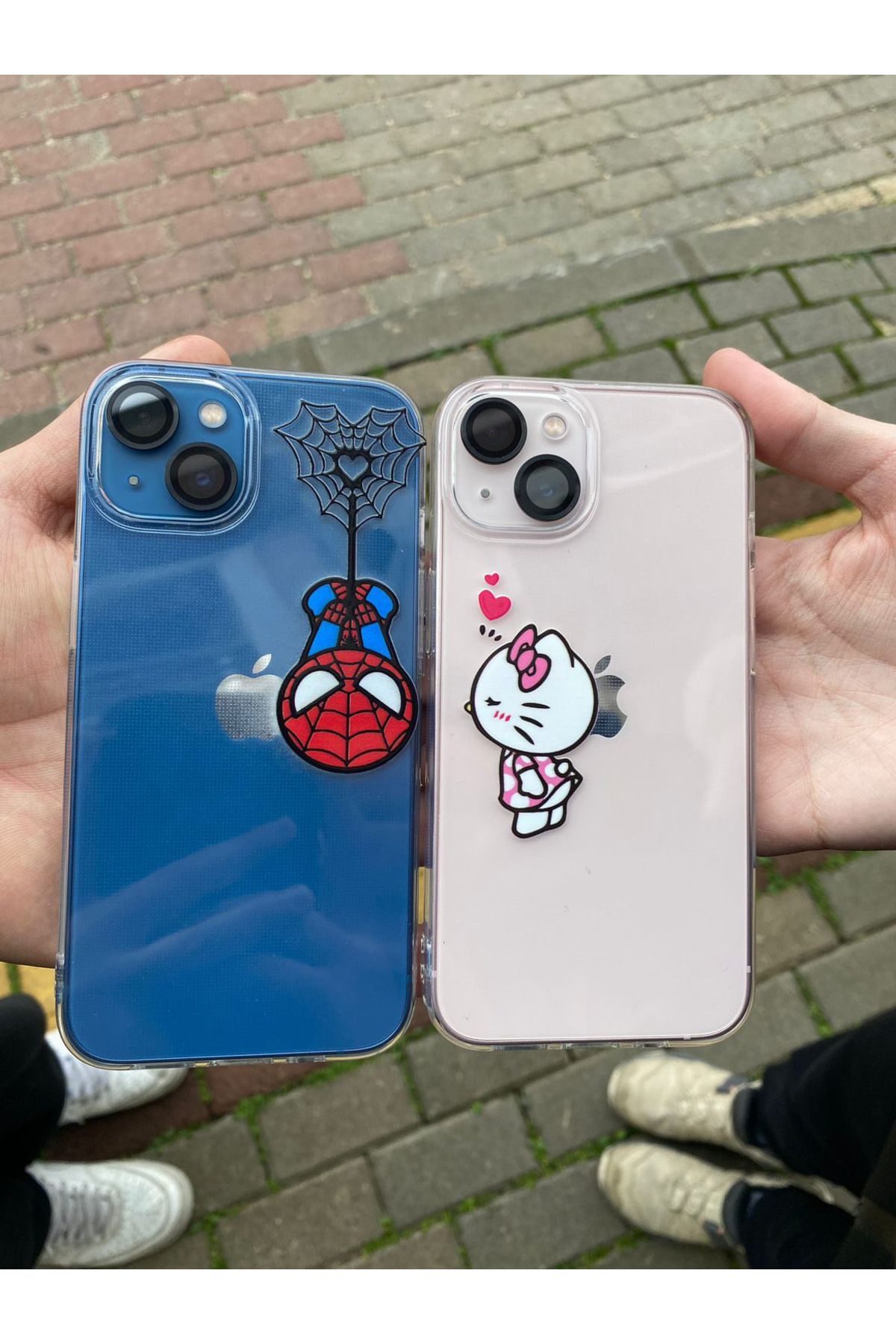 sekewre Şeffaf Spider Hellokitty Çift Telefon Kılıfı (lansman)