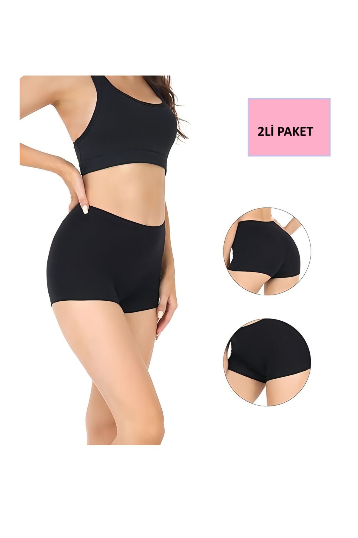 THE SEPT 2 Li Paket Seamless Likralı  Kadın Boxer  Külot Çamaşır