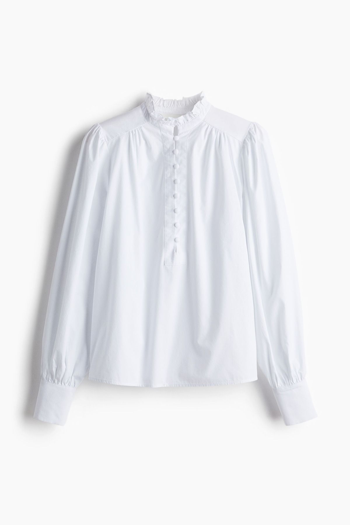 H&M Frilled-collar cotton blouse