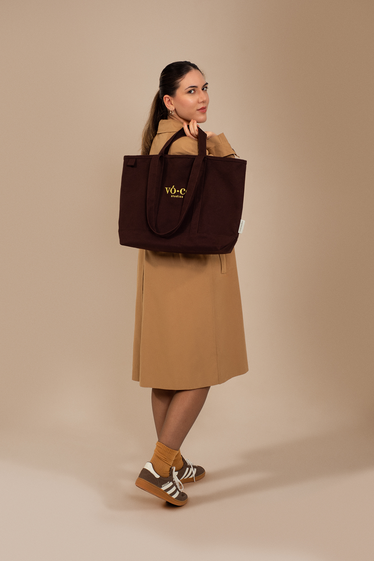 vo ce studios Colorpop Bitter Brown Kanvas Bag görsel 6