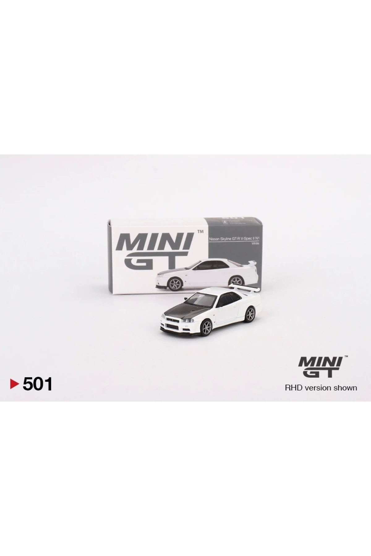 mini gt MGT00501 1/64 Nissan Skyline GT-R (R34) V-Spec II N1 White