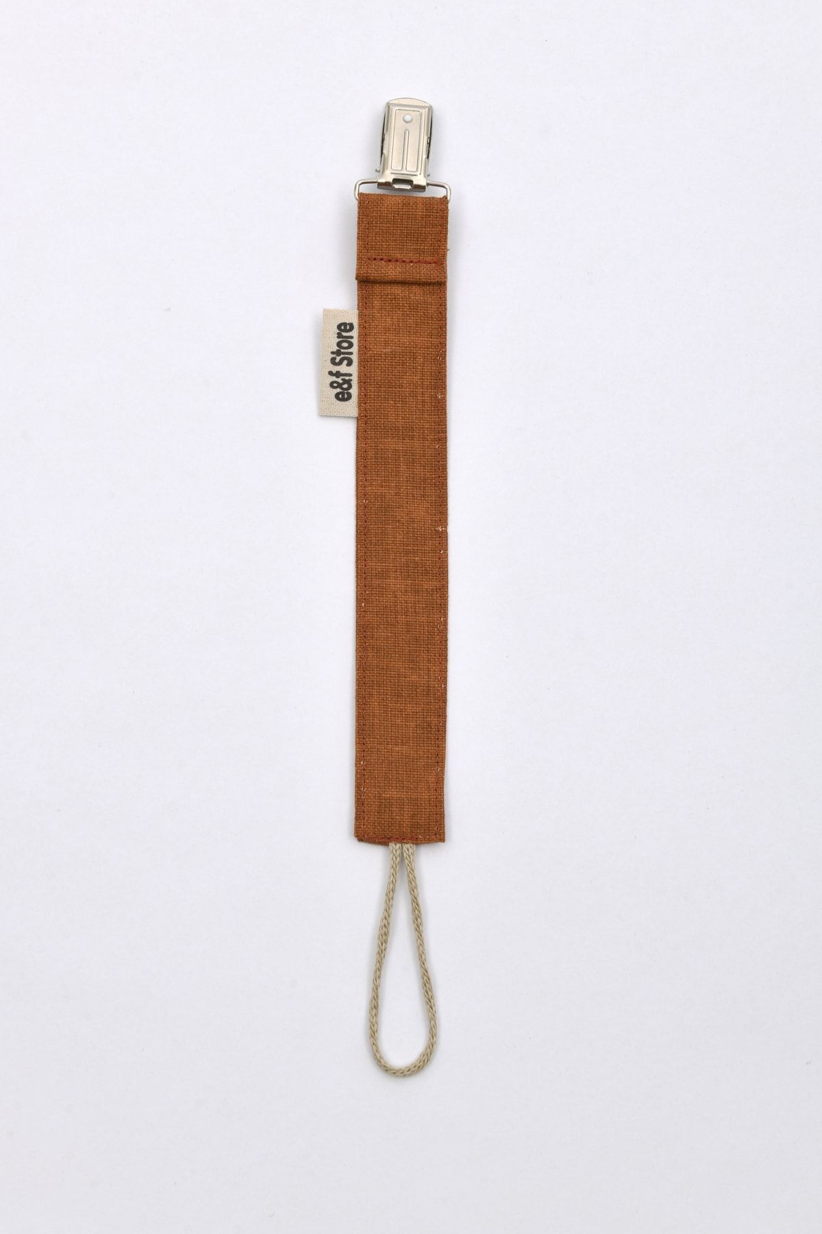 e&f Store Sertifikalı Bebek Emzik Askısı - Bebek Emzik Zinciri - Kiremit fotoğrafı 4 (önizleme)