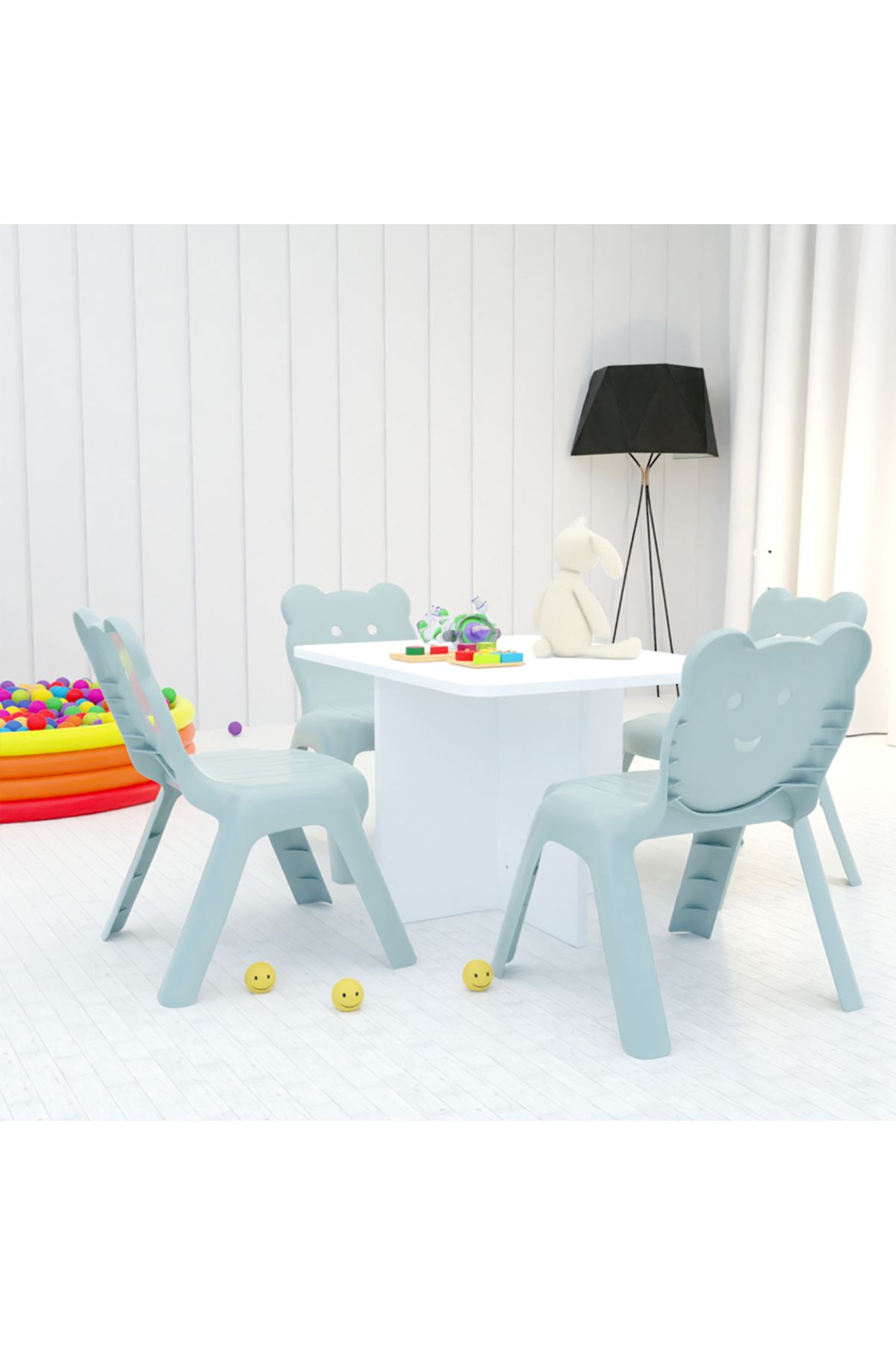 Mahmayi-CH01 Ergonomic Child Desk 80x60x50 Low height With Round Edges White Single Table 80x50cms) 3