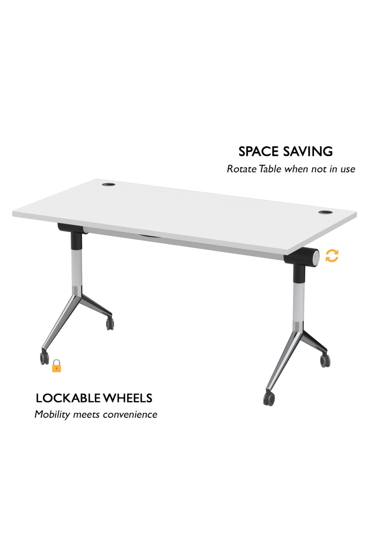 Mahmayi-ZF-08A Multipurpose Foldable Training/Computer Table, Adjustable Standing Desk-White (white) 2