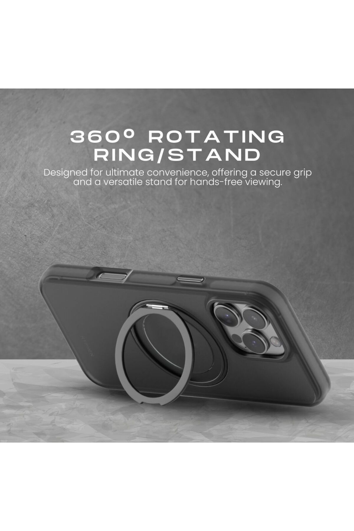HYPHEN-AXEL Shockproof MagSafe Case with Rotating Ring Stand - iPhone 16 7