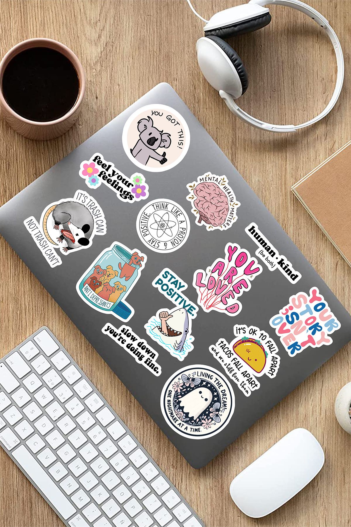 AR Sticker Mental Art Sanat Temalı Laptop Notebook Tablet Sticker Set 16