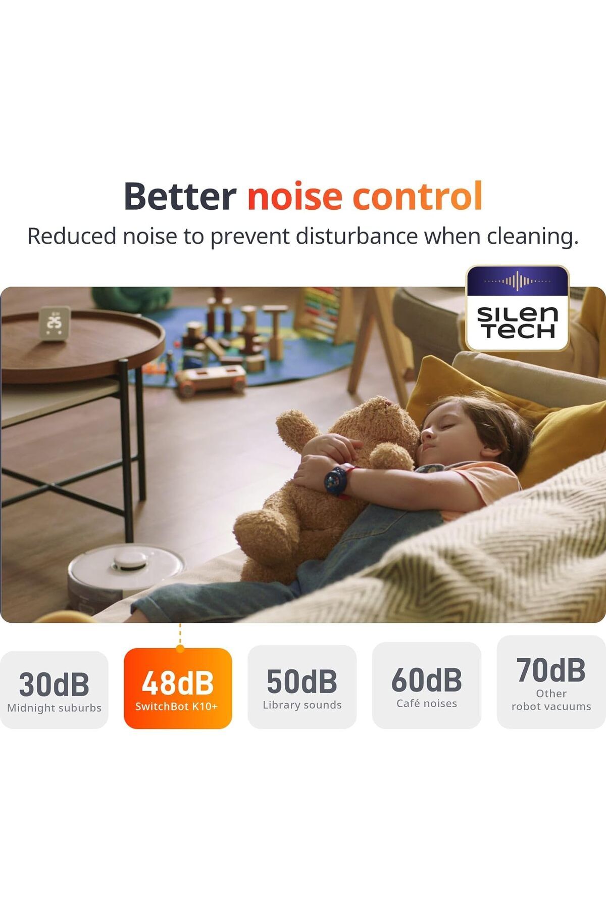SwitchBot-Mini Robot Vacuum K10+ with Self-Empty Base for 70-Day of Cleaning 2500Pa Suction with voice control 4