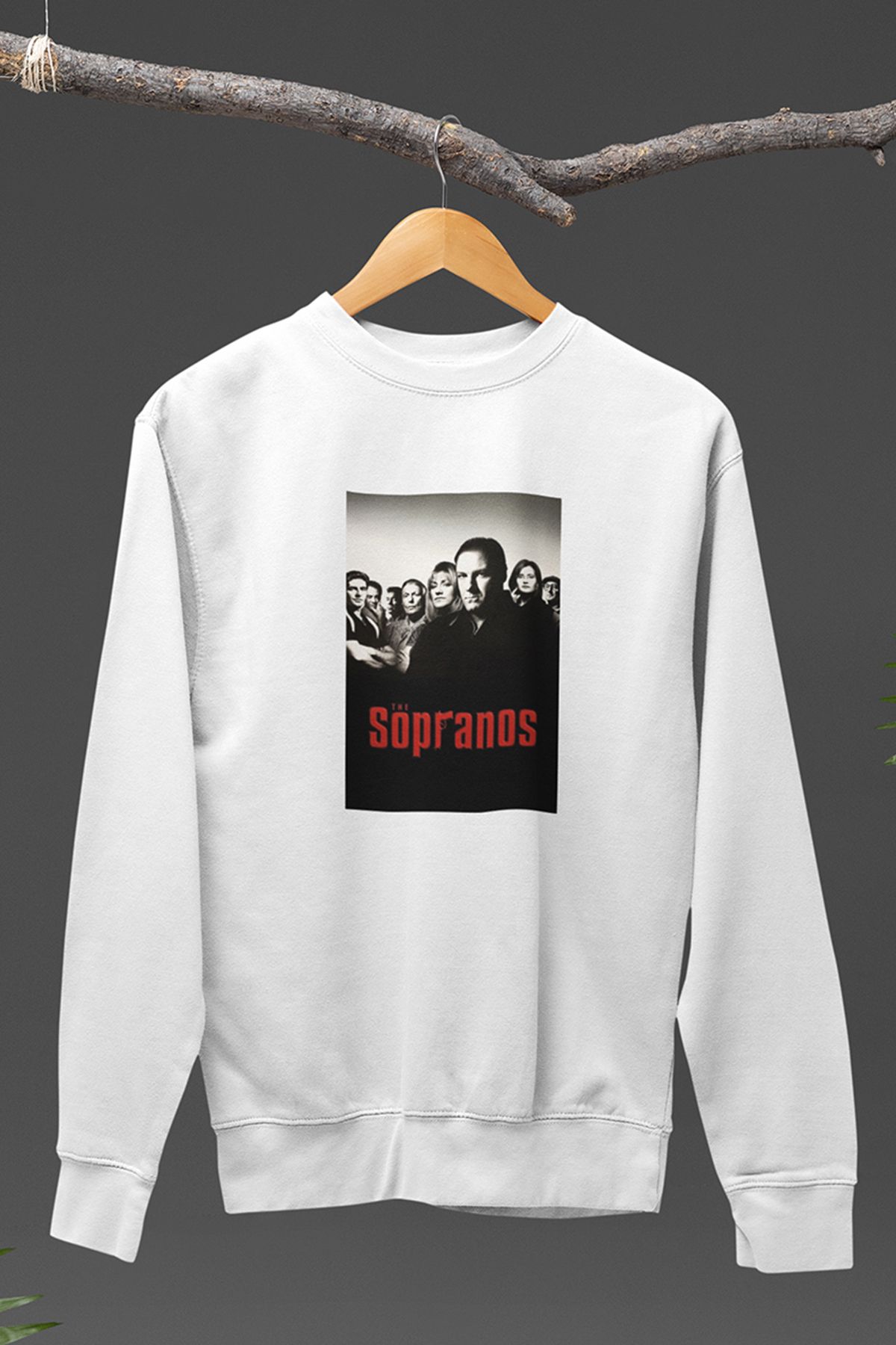 qoeuyl boutique The Sopranos Baskılı Eğlenceli Unisex Bisiklet Yaka Sweatshirt