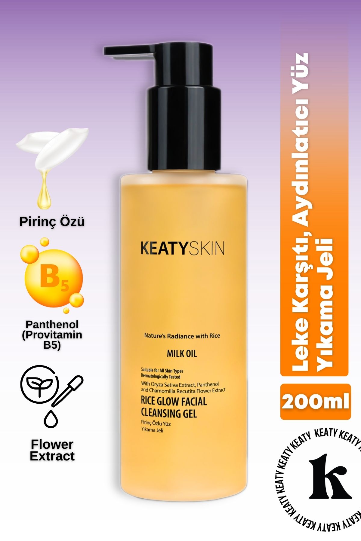 KEATY Pirinç Özlü Milk Oil Yüz Yıkama Jeli