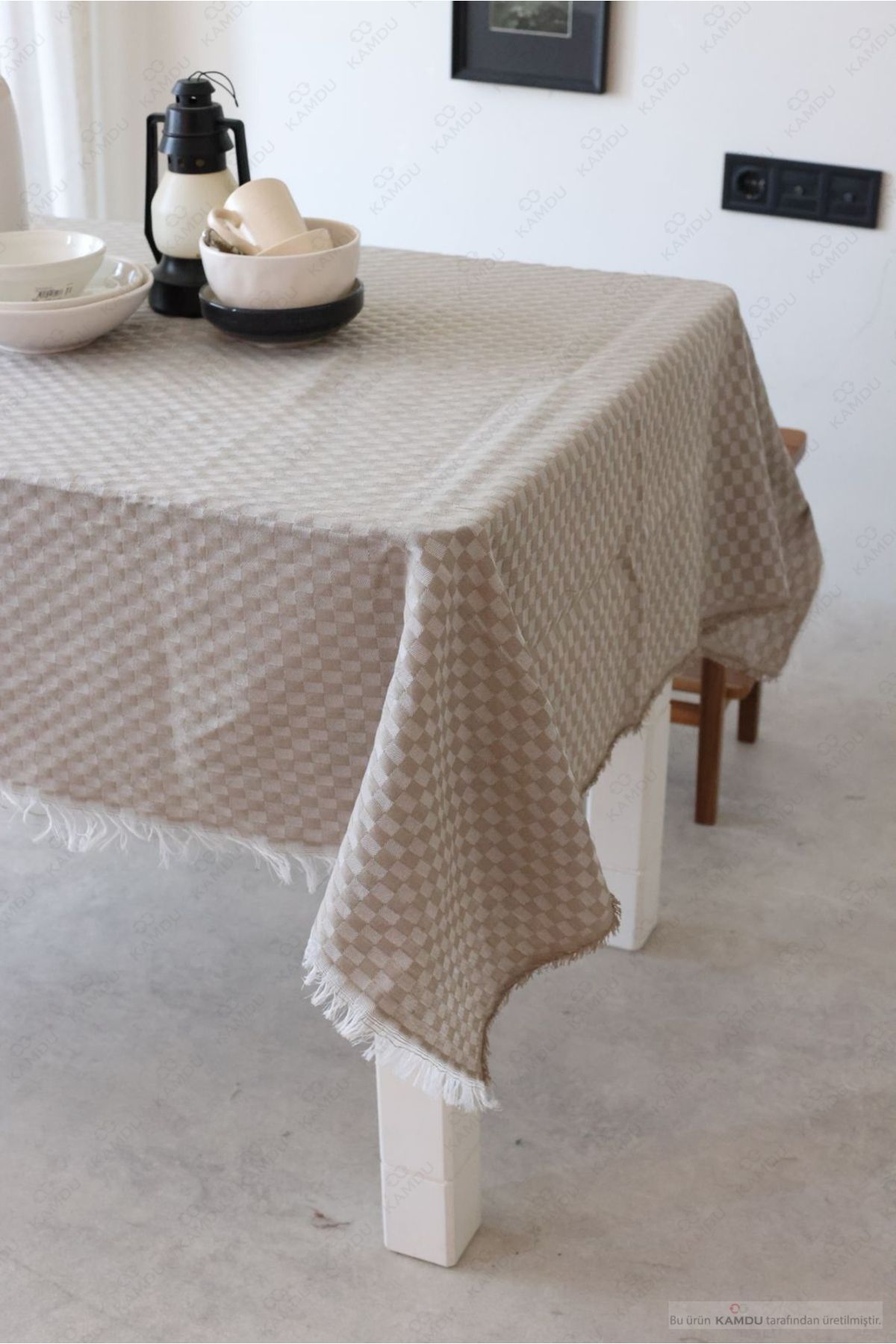 Kamdu-170X170Cm Checkerboard Pattern Stain-Proof Tablecloth, Plaid Pattern Picnic Cloth, Tableware Cloth 2