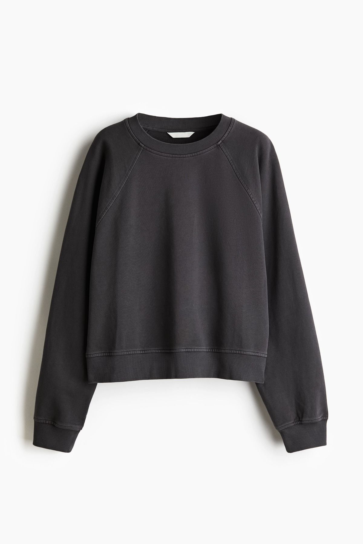 H&M Pamuklu Yıkanmış Sweatshirt