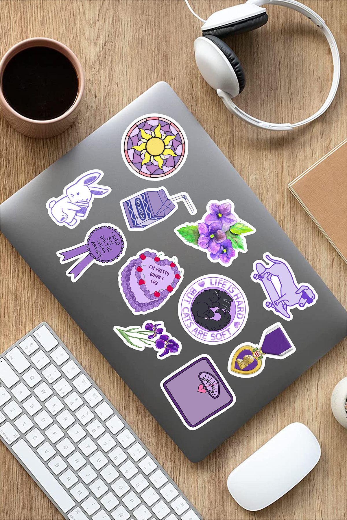 AR Sticker Vsco Purple Laptop Notebook Tablet Sticker Set 6