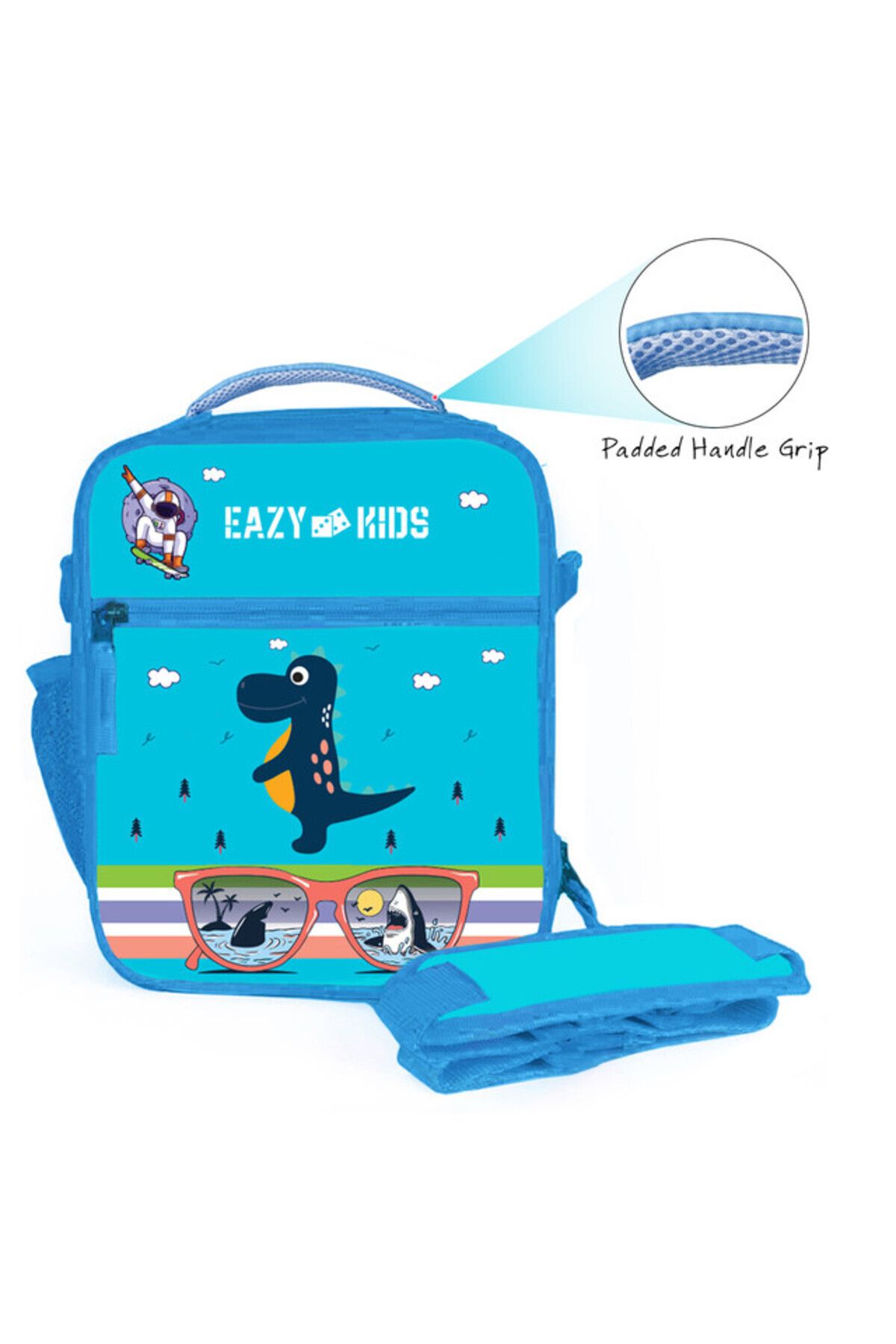 Eazy Kids-Eazy Kids Bento Boxes wt Insulated Lunch Bag Combo - Jawsome Shark Blue 7